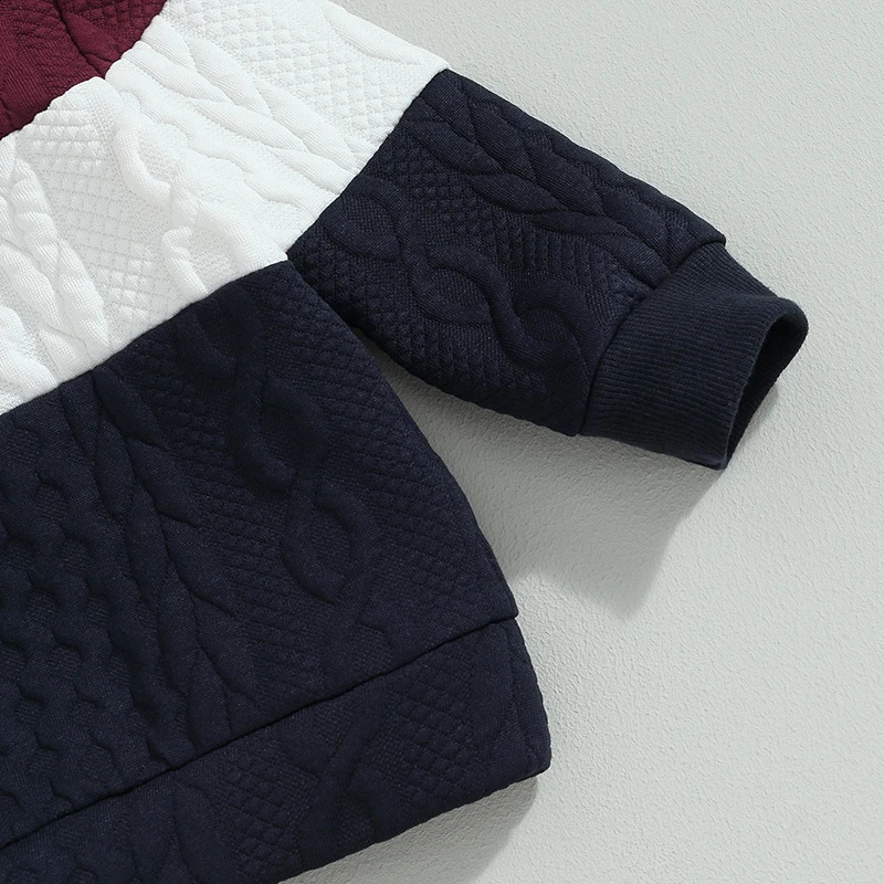 Citgeett autumn baby boys and girls knitted autumn clothing contrasting colors long sleeved button up top pants set winter clothing 241121