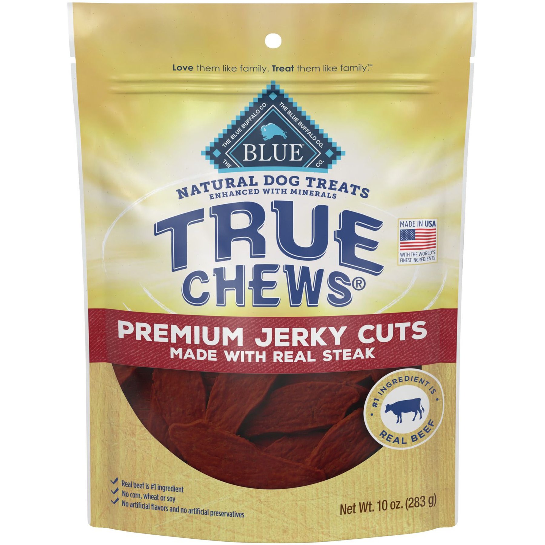 Blue Buffalo True Chews Premium Jerky Cuts Natural Steak Dog Treats