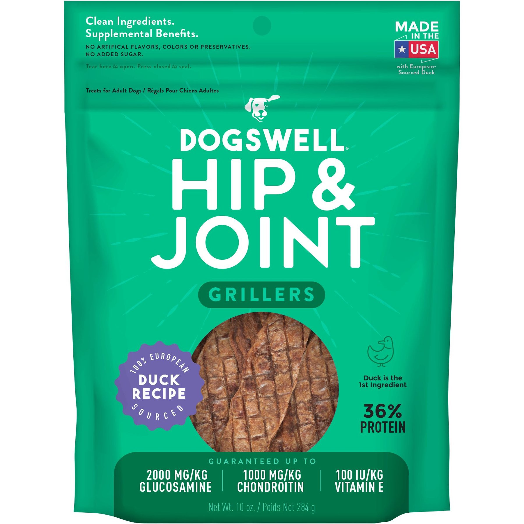Dogswell Grillers Hip & Joint Duck Recipe Grain-Free Dog Treats