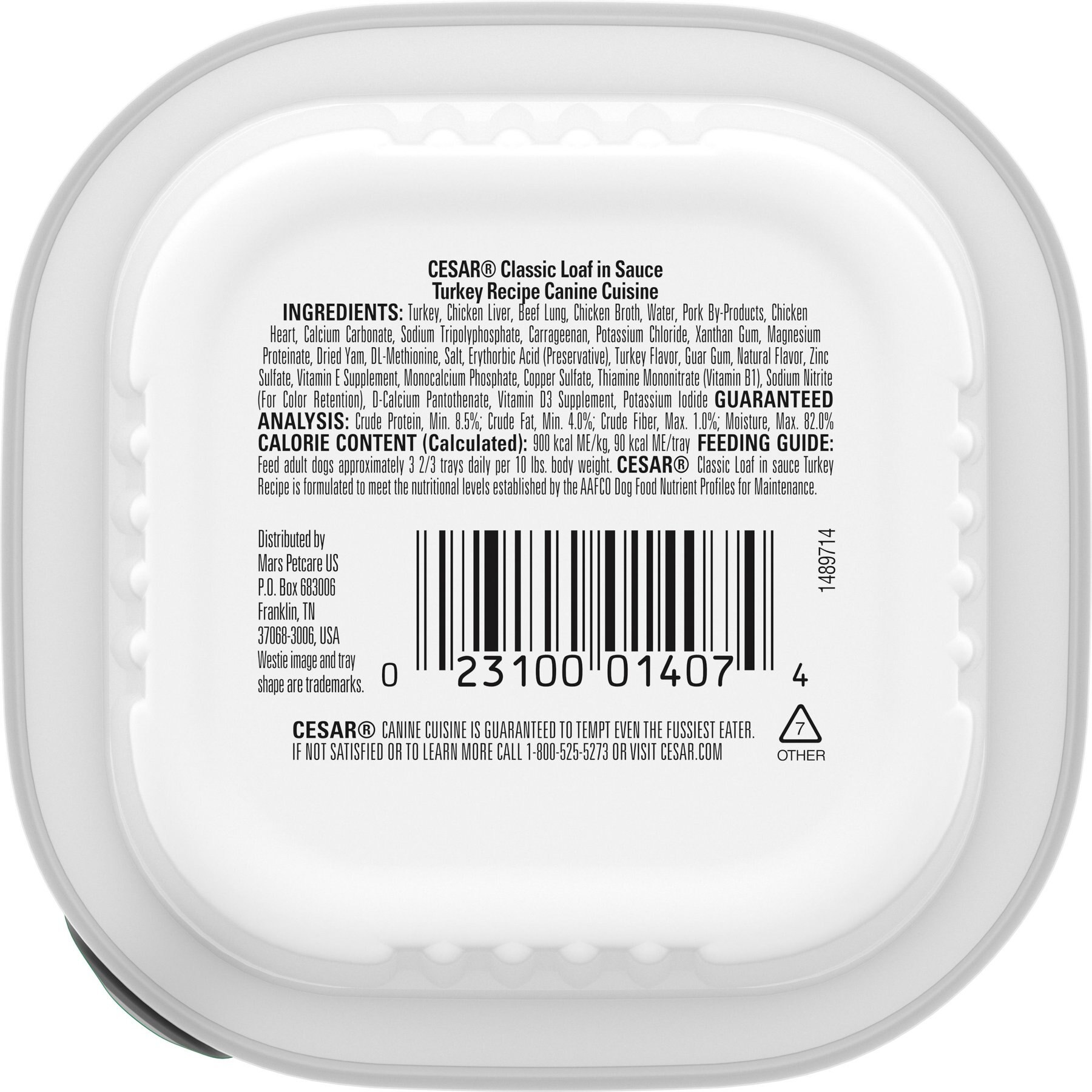 Cesar Turkey Recipe Filets in Gravy Small Breed Adult Wet Dog Food Trays