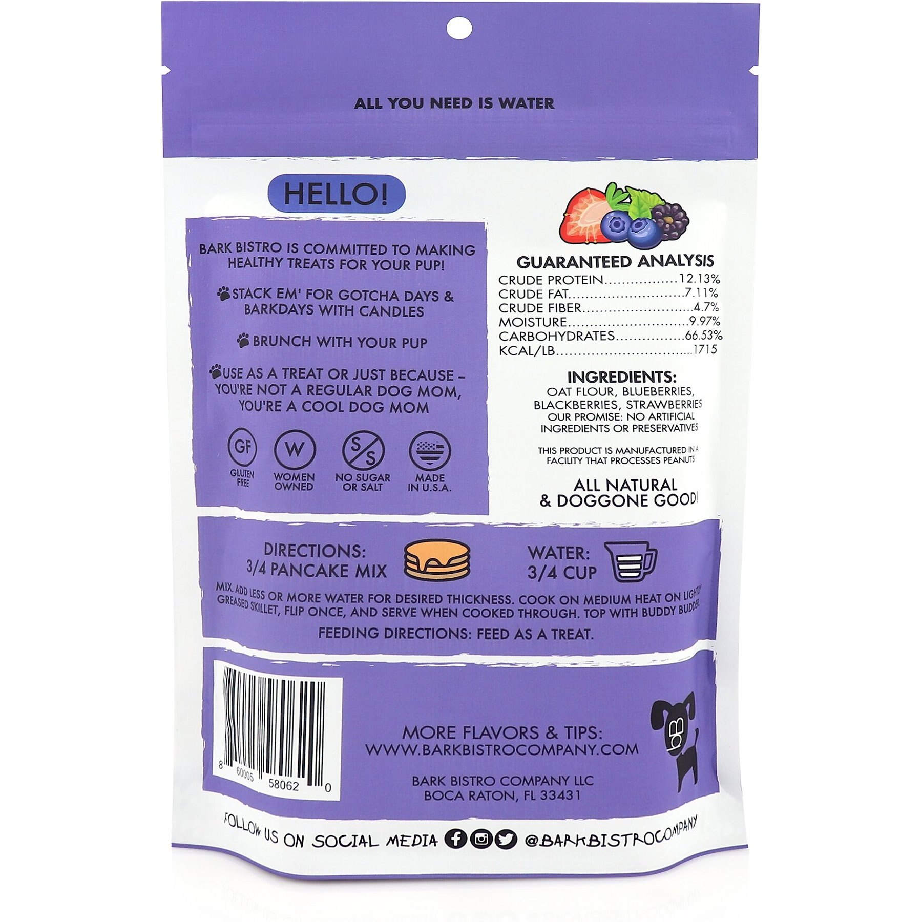 Bark Bistro Company Pooch Pancakes Superberry Snoot Dog Treat, 14-oz bag