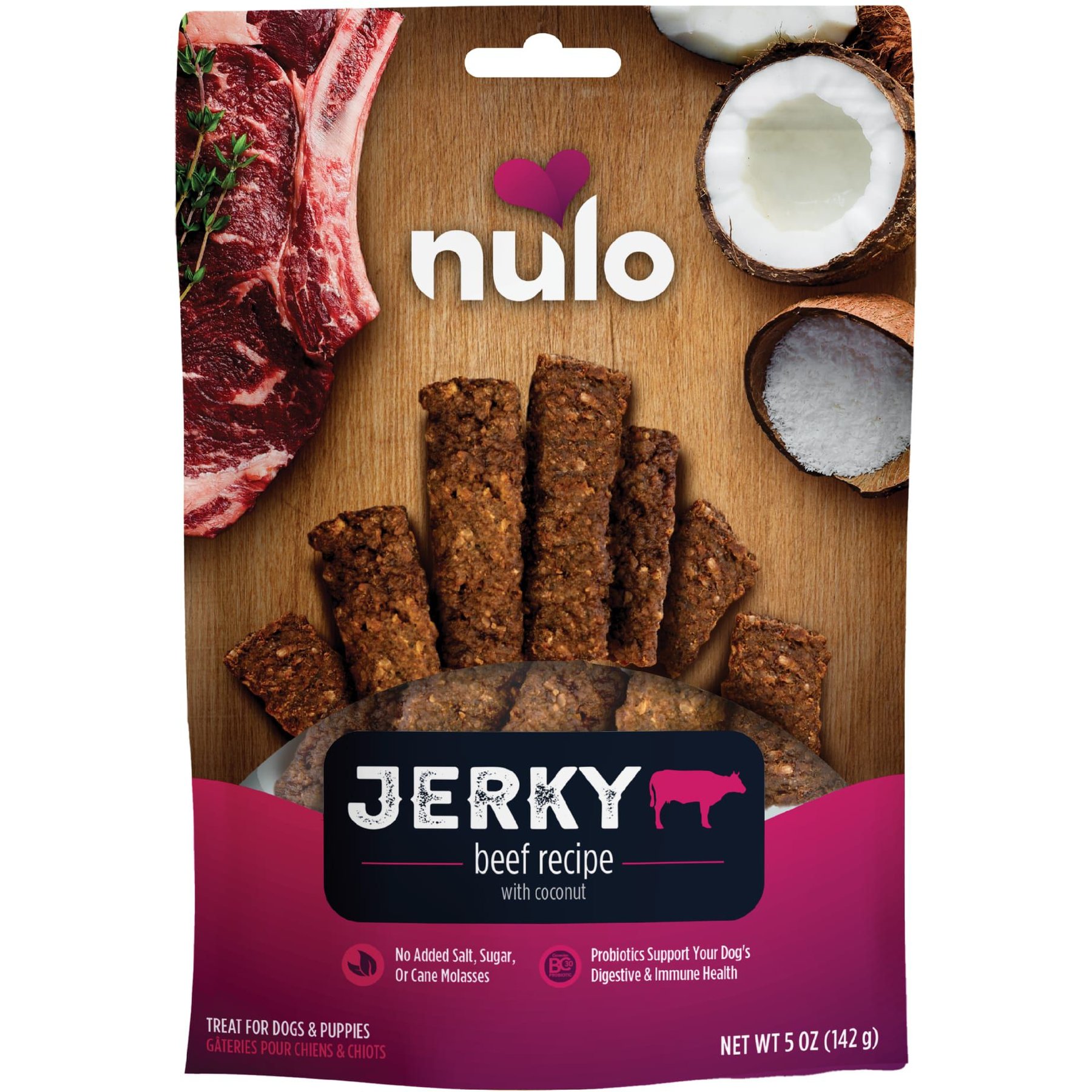 Nulo Premium Jerky Strips Dog Treats, Grain-Free High Protein Jerky Strips made with BC30 Probiotic to Support Digestive & Immune Health Jerky Dog Tre