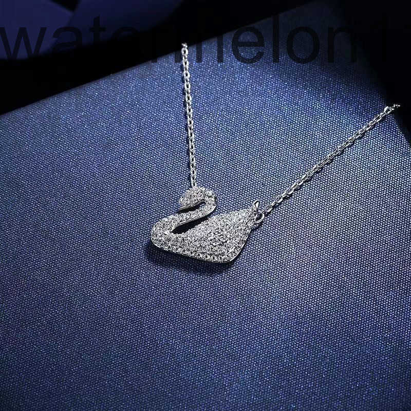 Fashion Womens Beating heart Dia Pendant Necklace 14K Gold Swan designer necklace INS Style Necklace emotional Gift Jewelry for Women Express Their Love