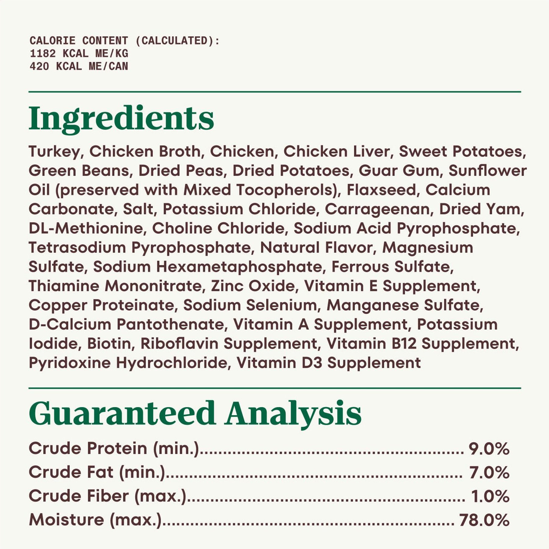 Nutro Premium Loaf Turkey, Sweet Potato & Green Bean Grain-Free Adult Canned Wet Dog Food