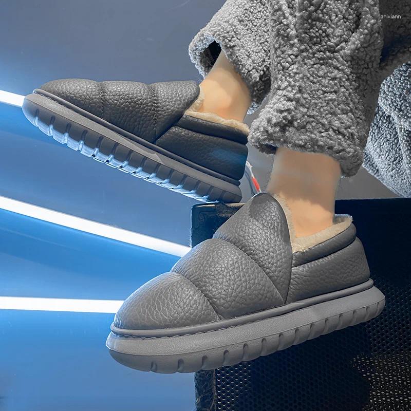 Slippers Winter Men's Wrap Heels Plush Outdoor Indoor Waterproof Casual Warm Shoes Flip ps Men Home Cotton zhanyishengli