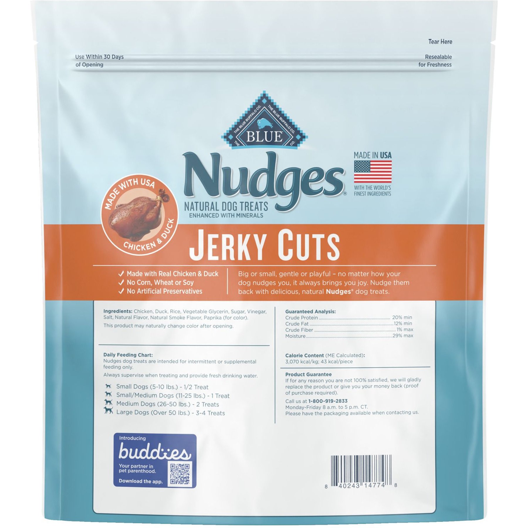 Blue Buffalo Nudges Jerky Cuts Chicken & Duck Dog Treats