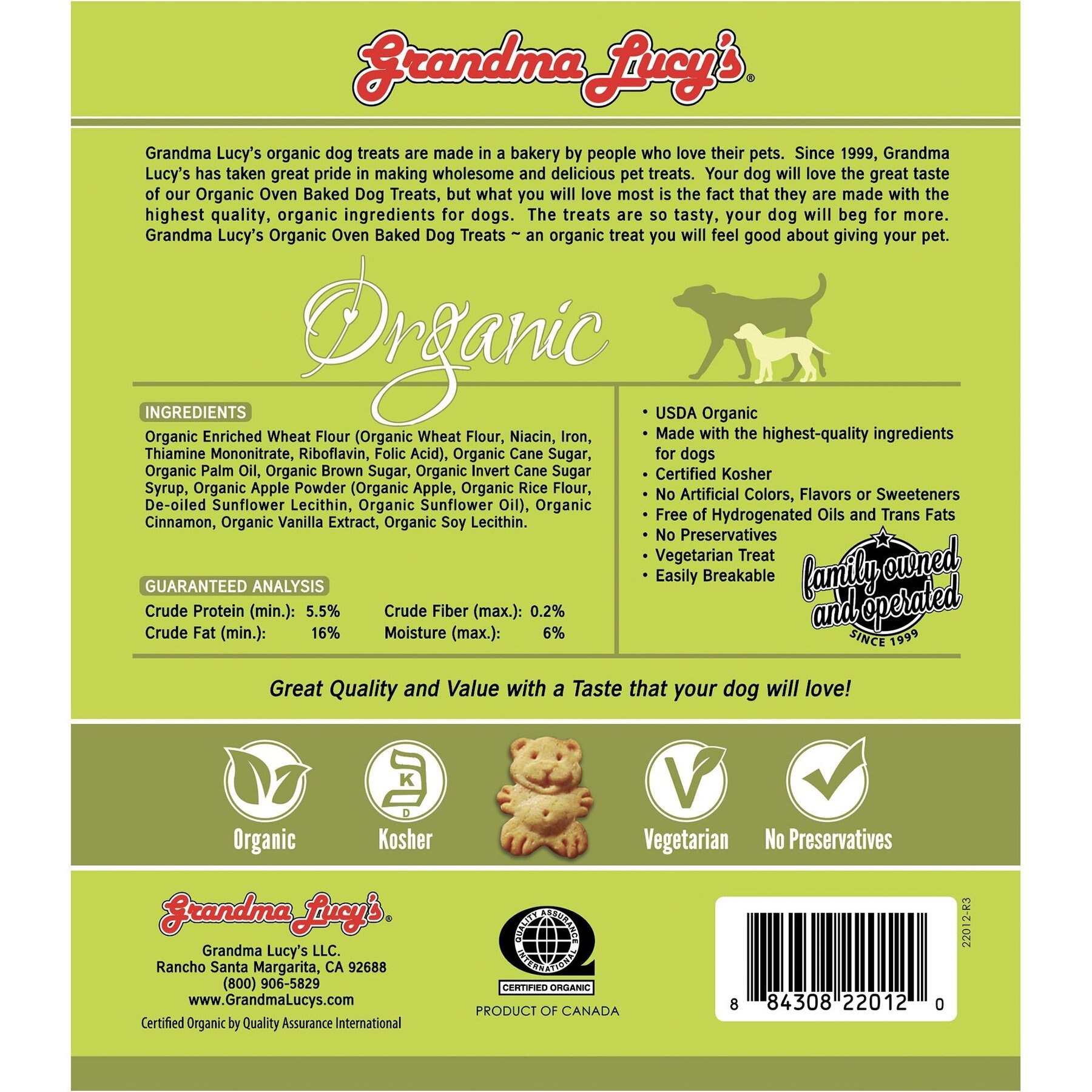 Grandma Lucy's Organic Apple Oven Baked Dog Treats