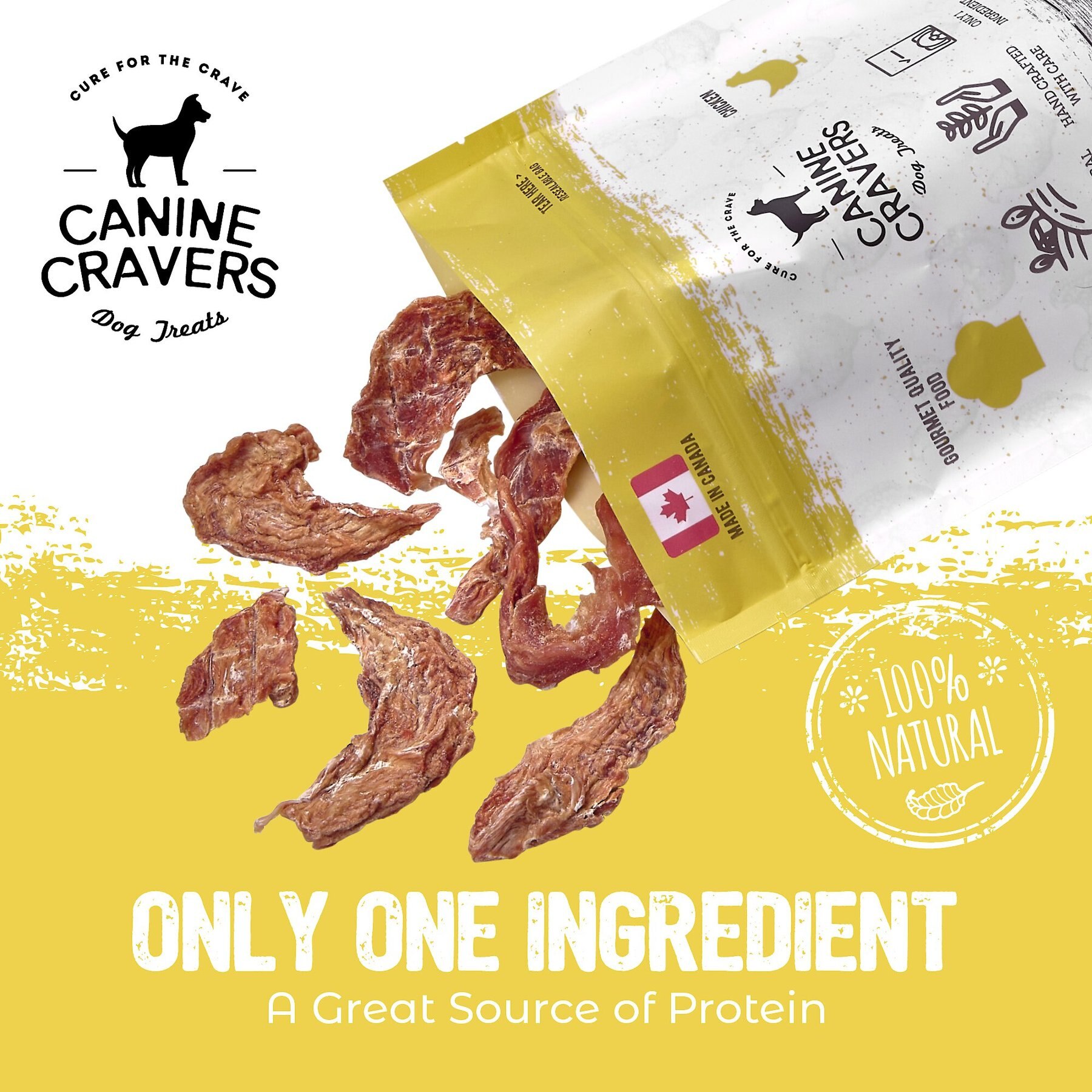Canine Cravers Farm Fresh Chicken Dehydrated Dog Treats, 5.3-oz pouch