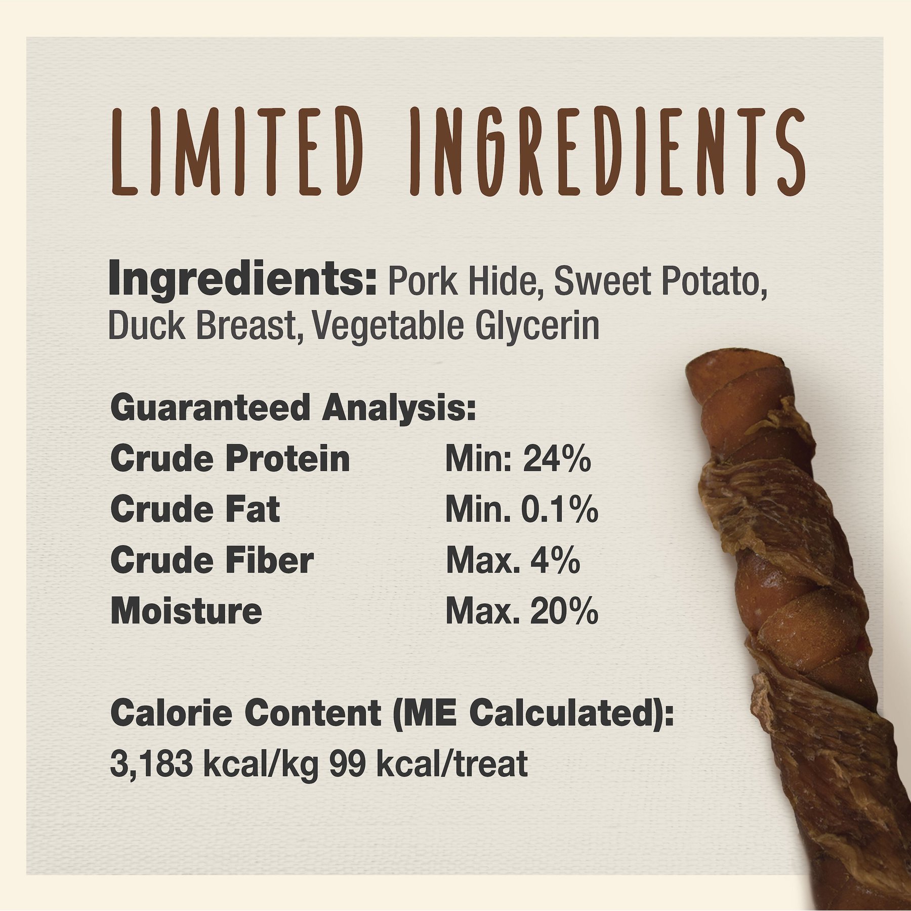 Cadet Gourmet Triple Chews Sweet Potato, Duck, & Pork Hide Twists Dog Treats, 6 count
