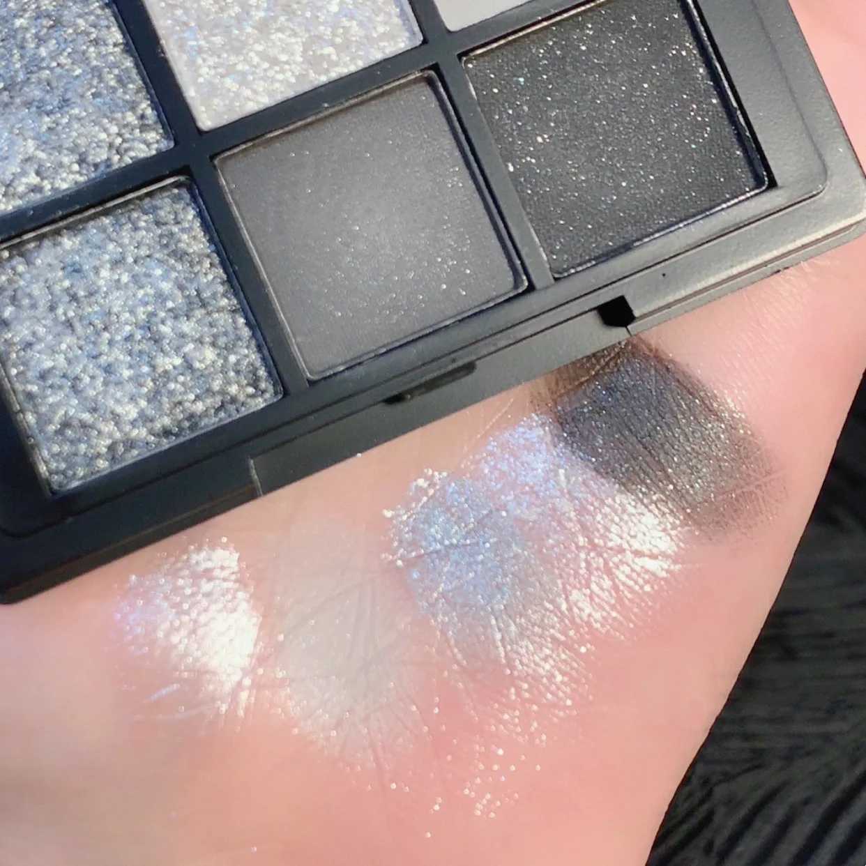 9 Color Smokey Shimmer Eyeshadow Matte Glitter Palette Sequin Eye Shadow Makeup Palette Cool Toned Gray Black Eye Pigment PaletteXJ250520