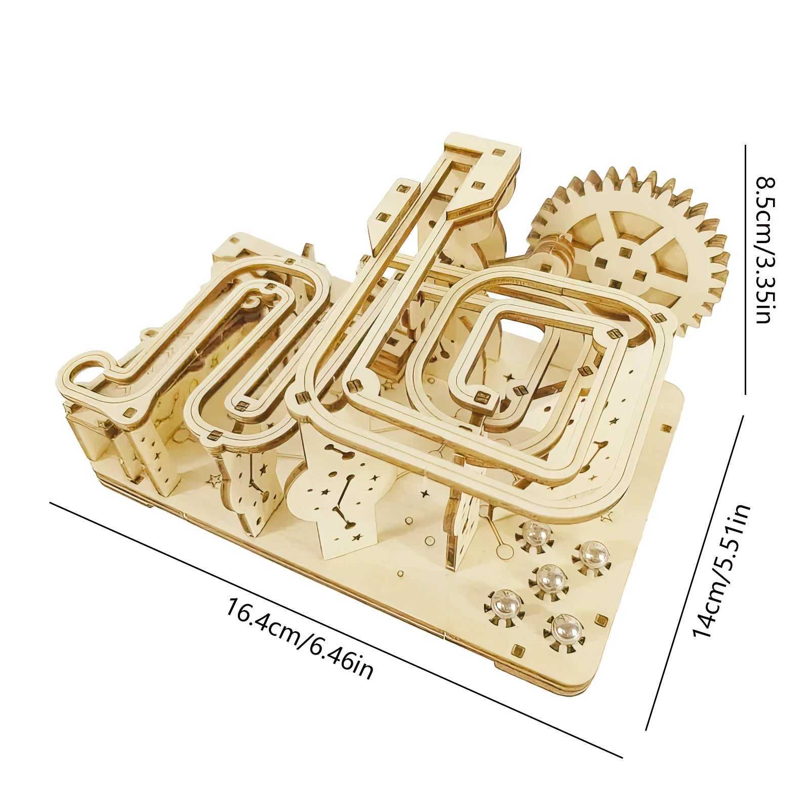 3D Wooden Puzzle Manual rail bead Mechanical Track BallDIY Intellectual Development Assembly Models Holiday GiftXJ241120