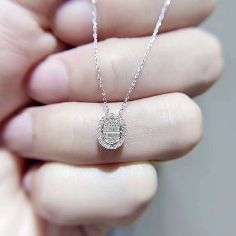 Choucong Brand Oval Pendant Luxury Jewelry 100% Pure 925 Sterling Silver T Princess Cut White Moissanite Diamond Gemstones Party Women Wedding Beach N