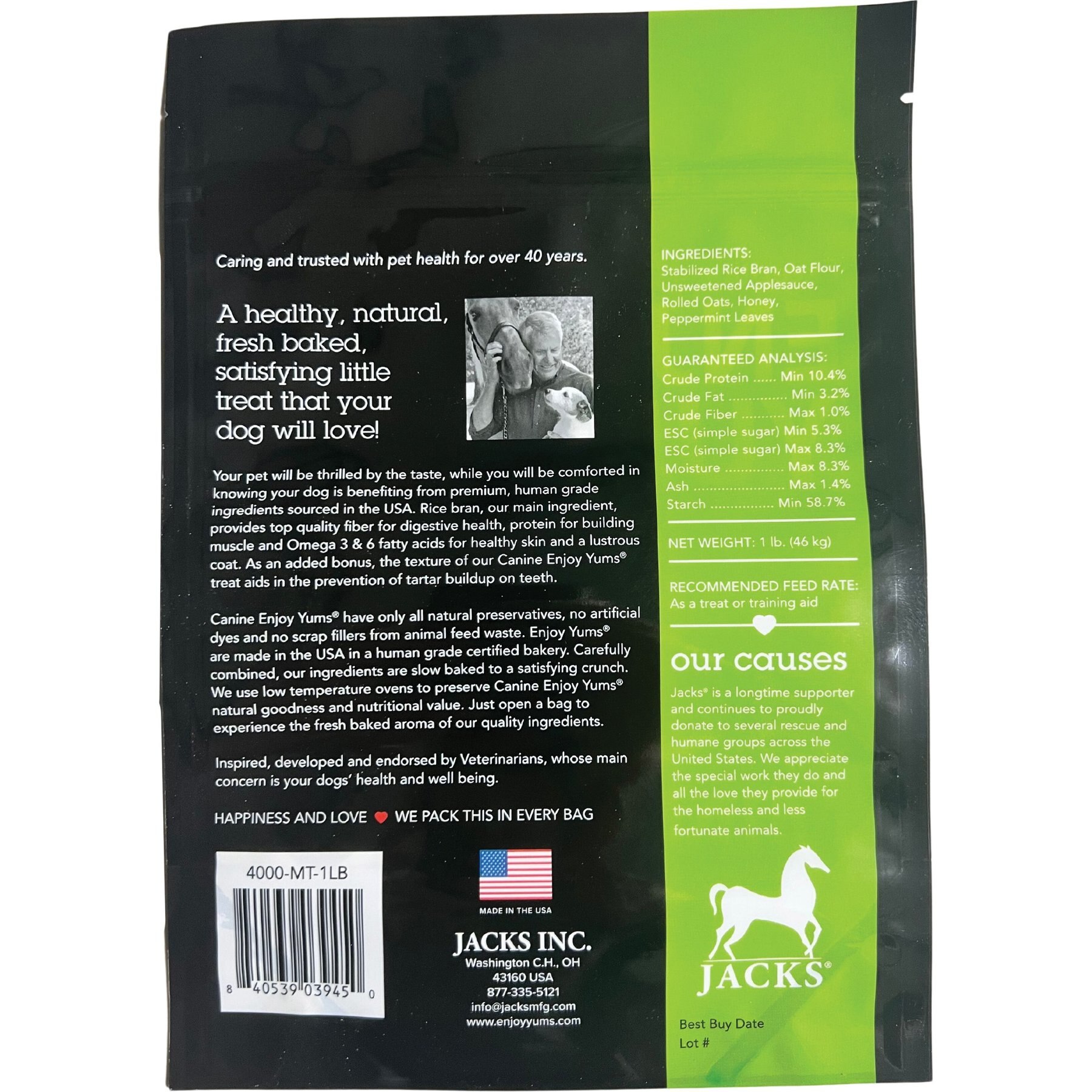 Enjoy Yums Mint Flavor Dog Treats, 1-lb bag