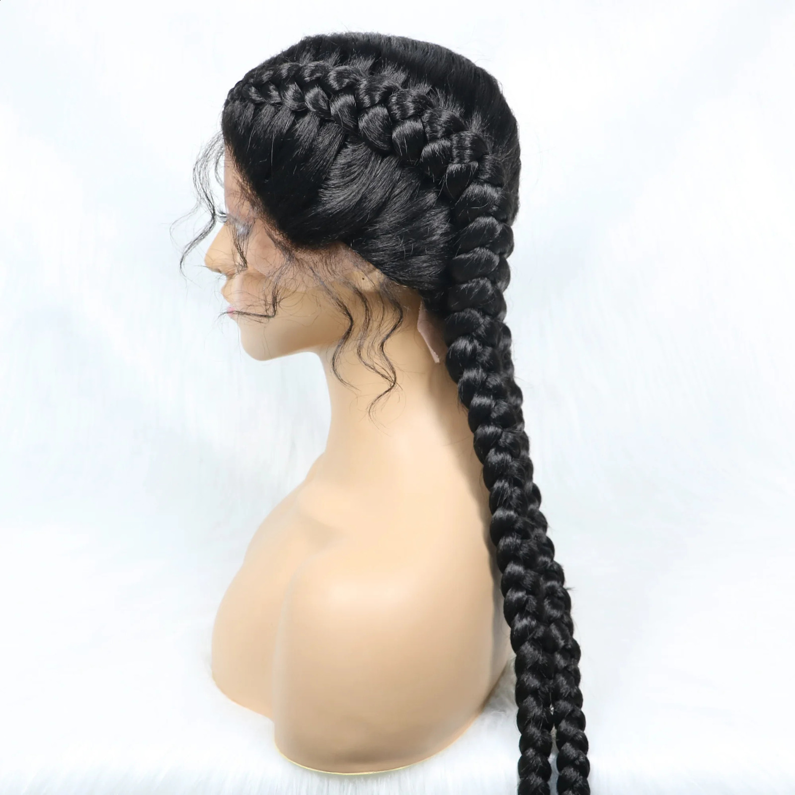 36 inch long lace front synthetic woven wig lace front Dutch twin woven wig with hair suitable for black women 241120