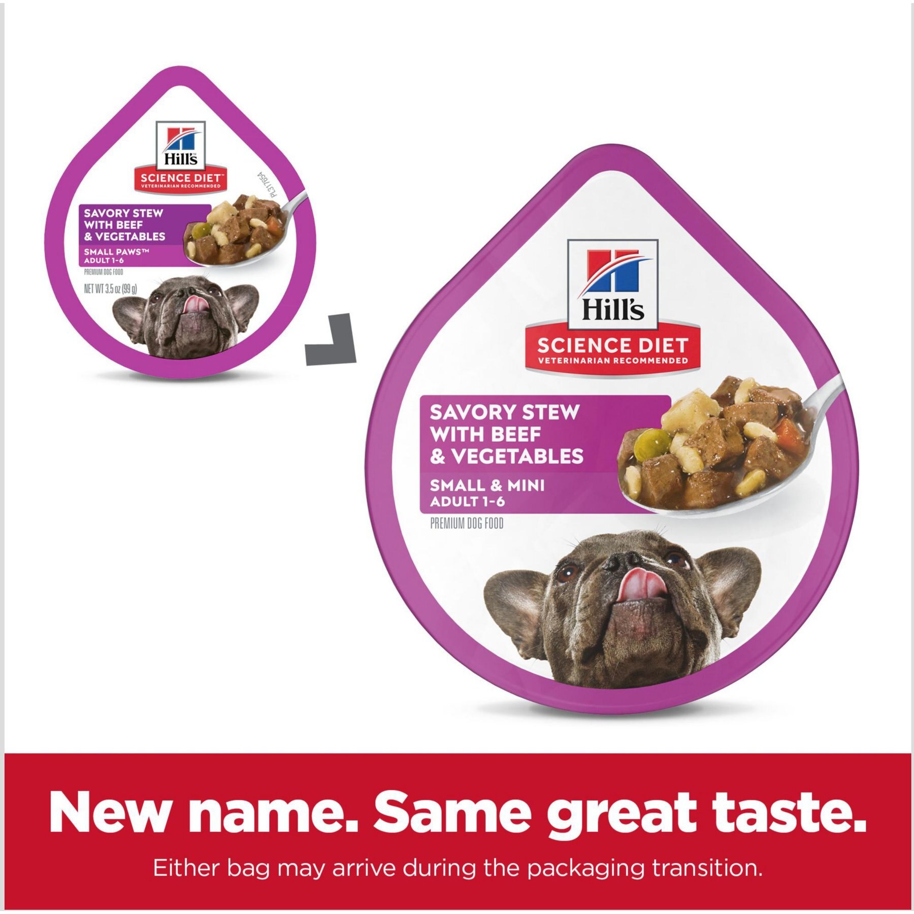 Hill's Science Diet Adult Small Breed & Mini Breed Savory Stew Beef & Vegetable Wet Dog Food Trays