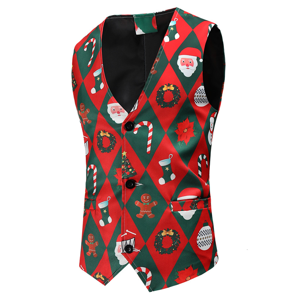 foreign trade new casual suit three piece set christmas 3d printed suit set european and american new year dress