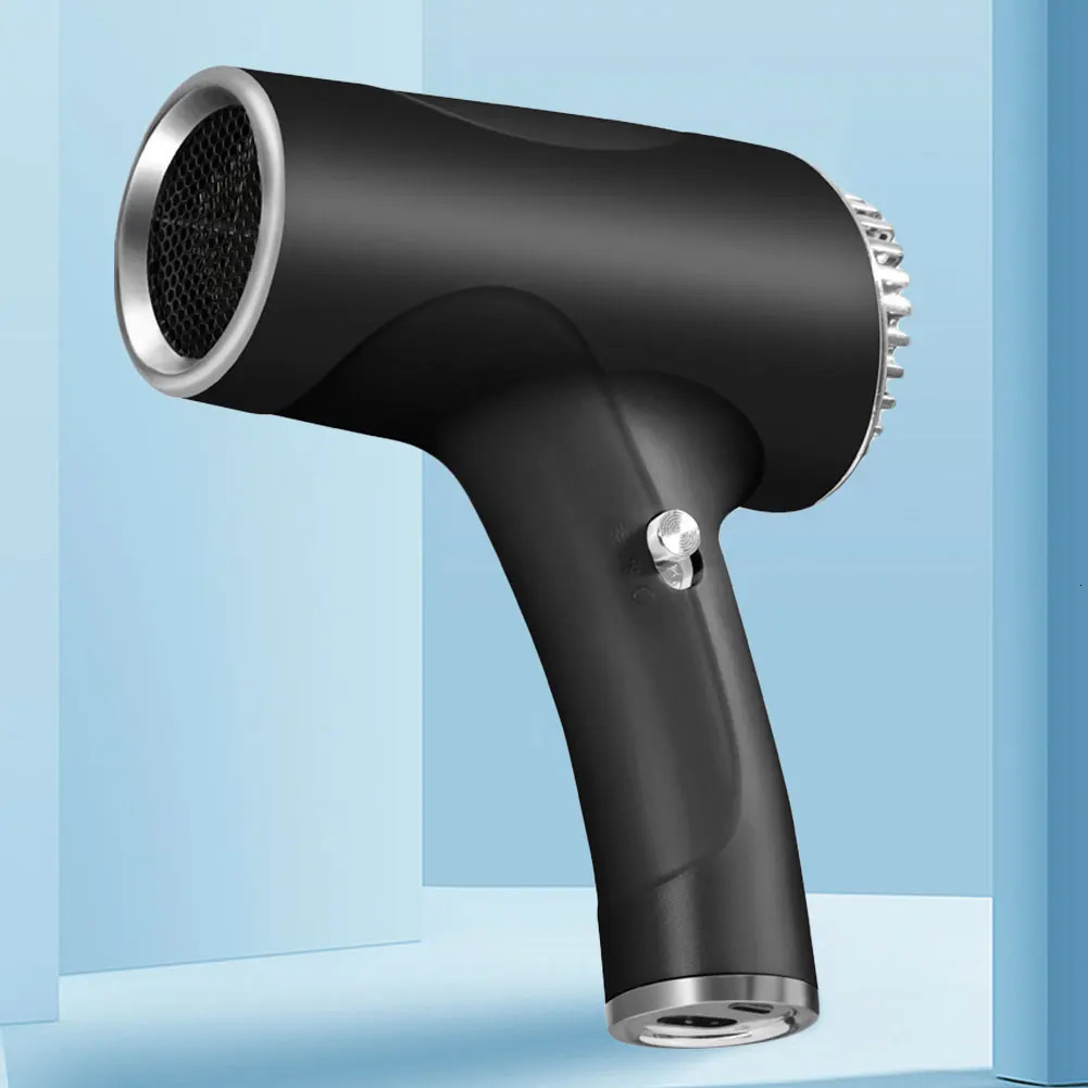 Portable Handy Hairdryer 2600mah Cordless Lonic Hair Dryer 40500W USB Rechargeable Powerful 2 Gears for Travel Home Dormitory 240415
