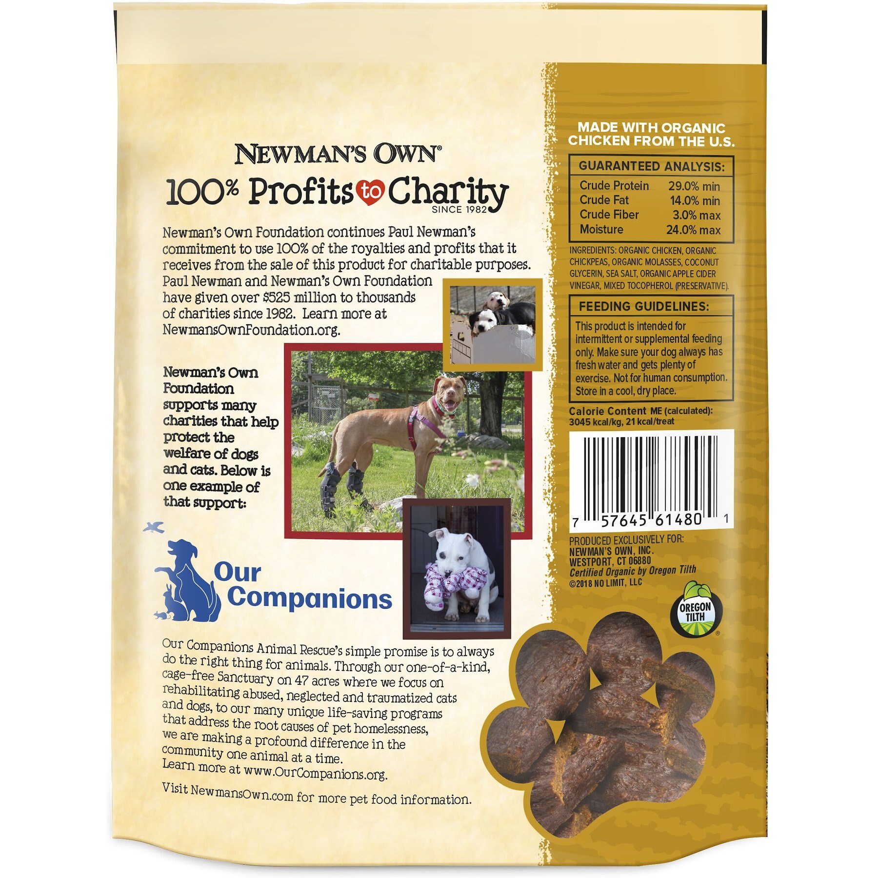 Newman's Own Organics Snack Bites Chicken Recipe Grain-Free Dog Treats