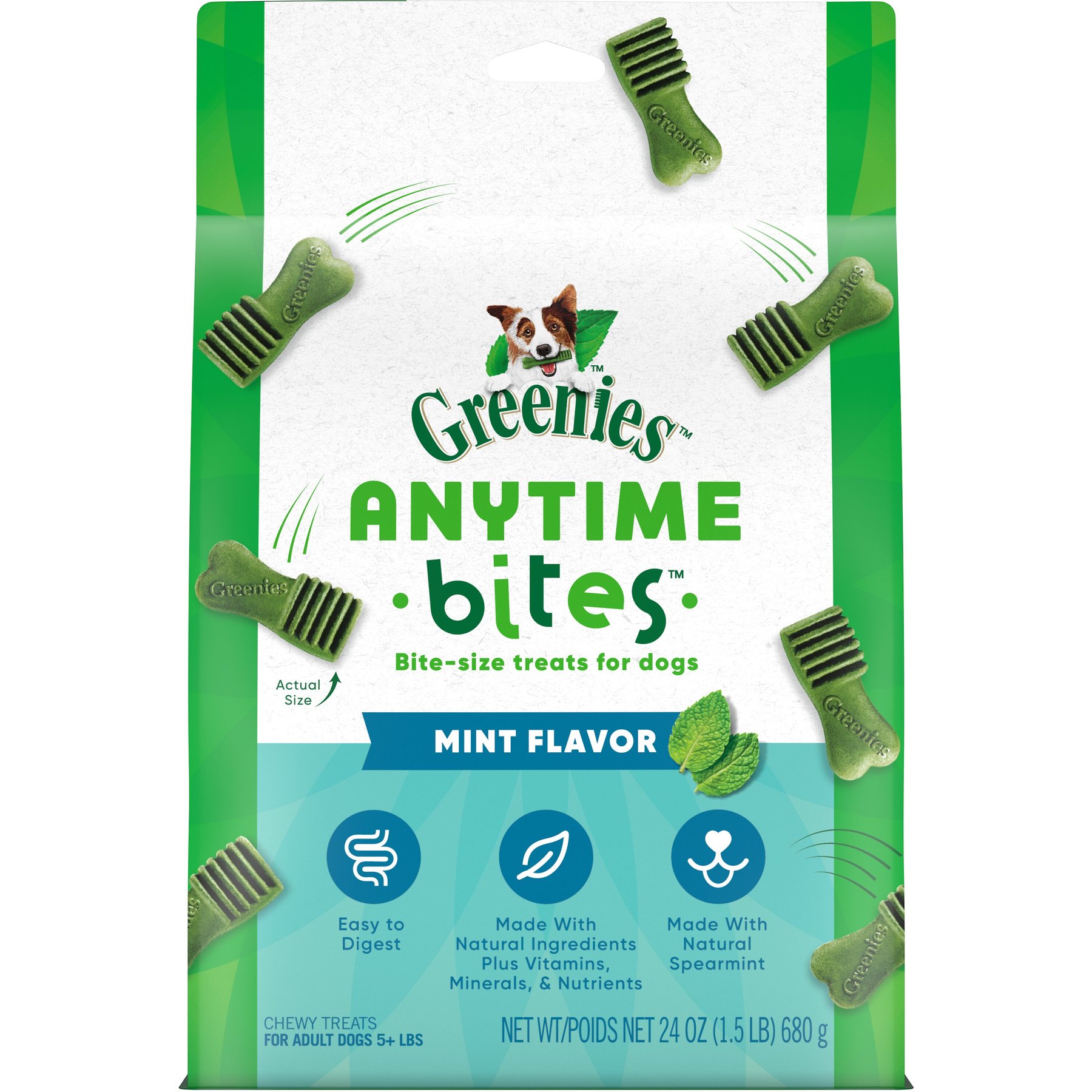 Greenies Anytime Bites Mint Flavor Soft & Chewy Dog Treat