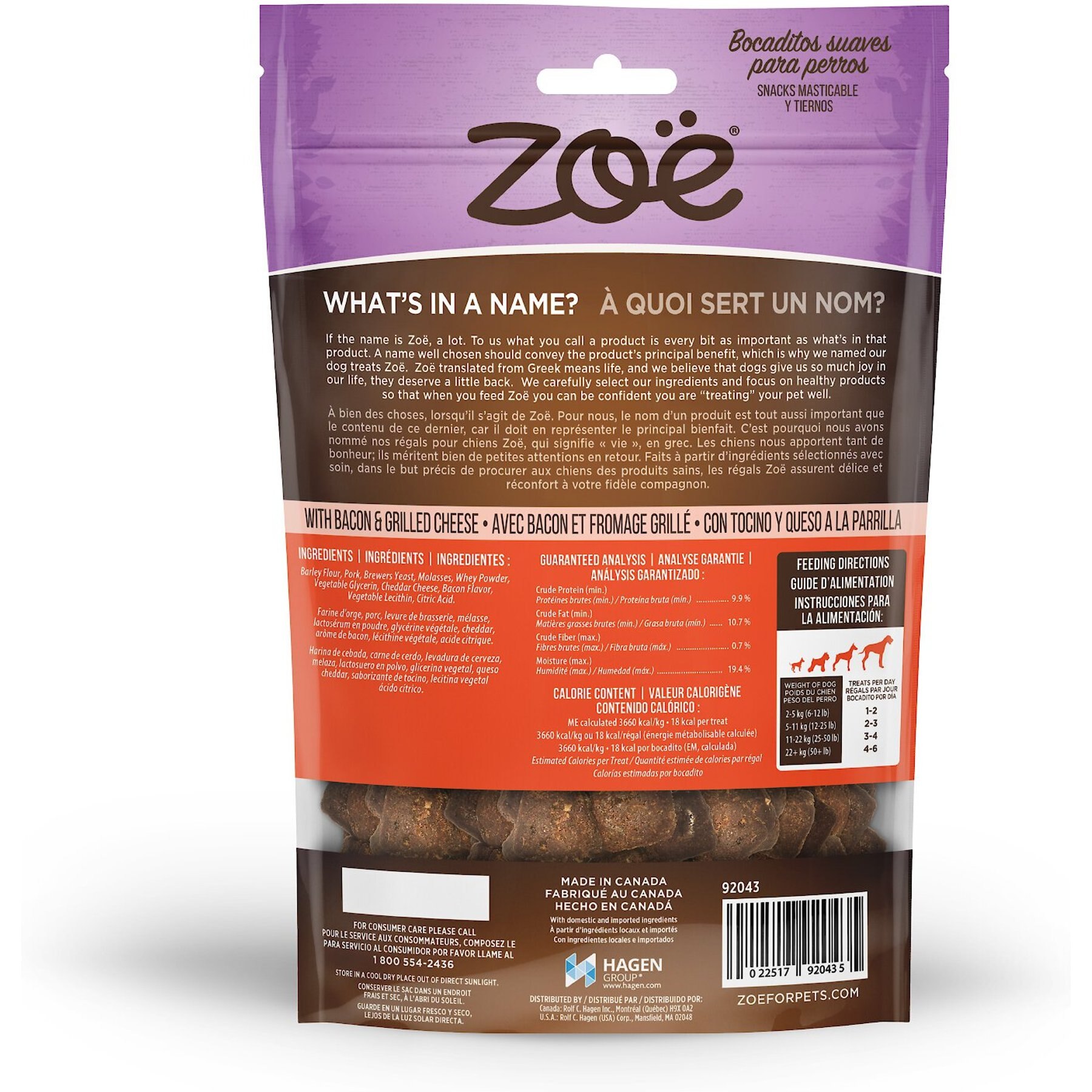 Zoe Tender Chunks Cheese & Bacon Grain-Free Dog Treats