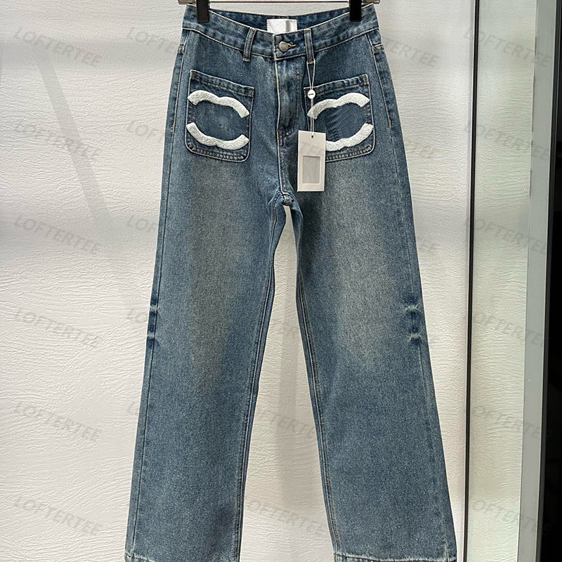 Jeans High Quty Luxury Jean Pants Women Denim Slim Fit Womens Pant -15 Embroidered Long Trousers Baggy Straight Leg Trouser Z260314