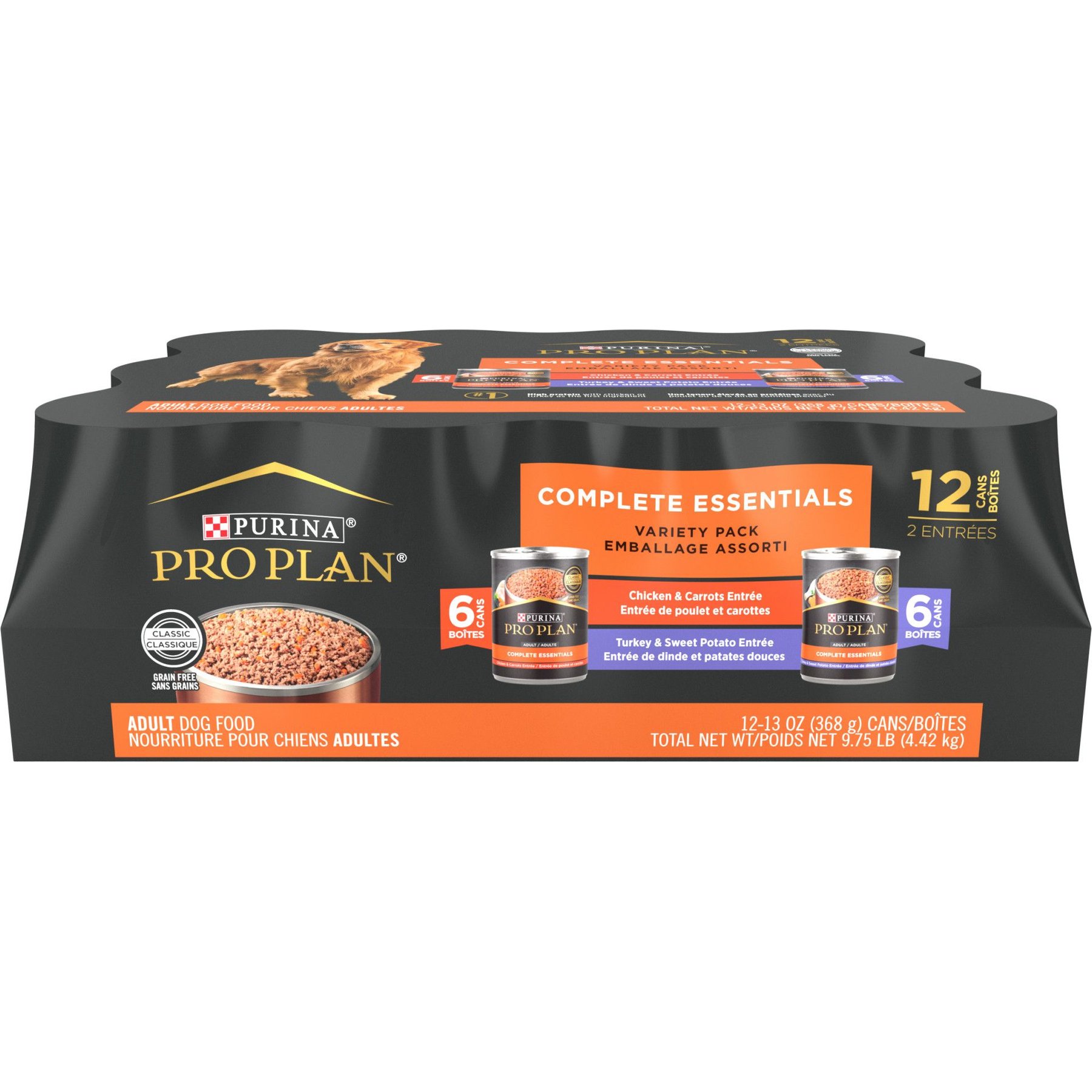 Purina Pro Plan Complete Essentials Variety Pack Grain-Free Canned Dog Food
