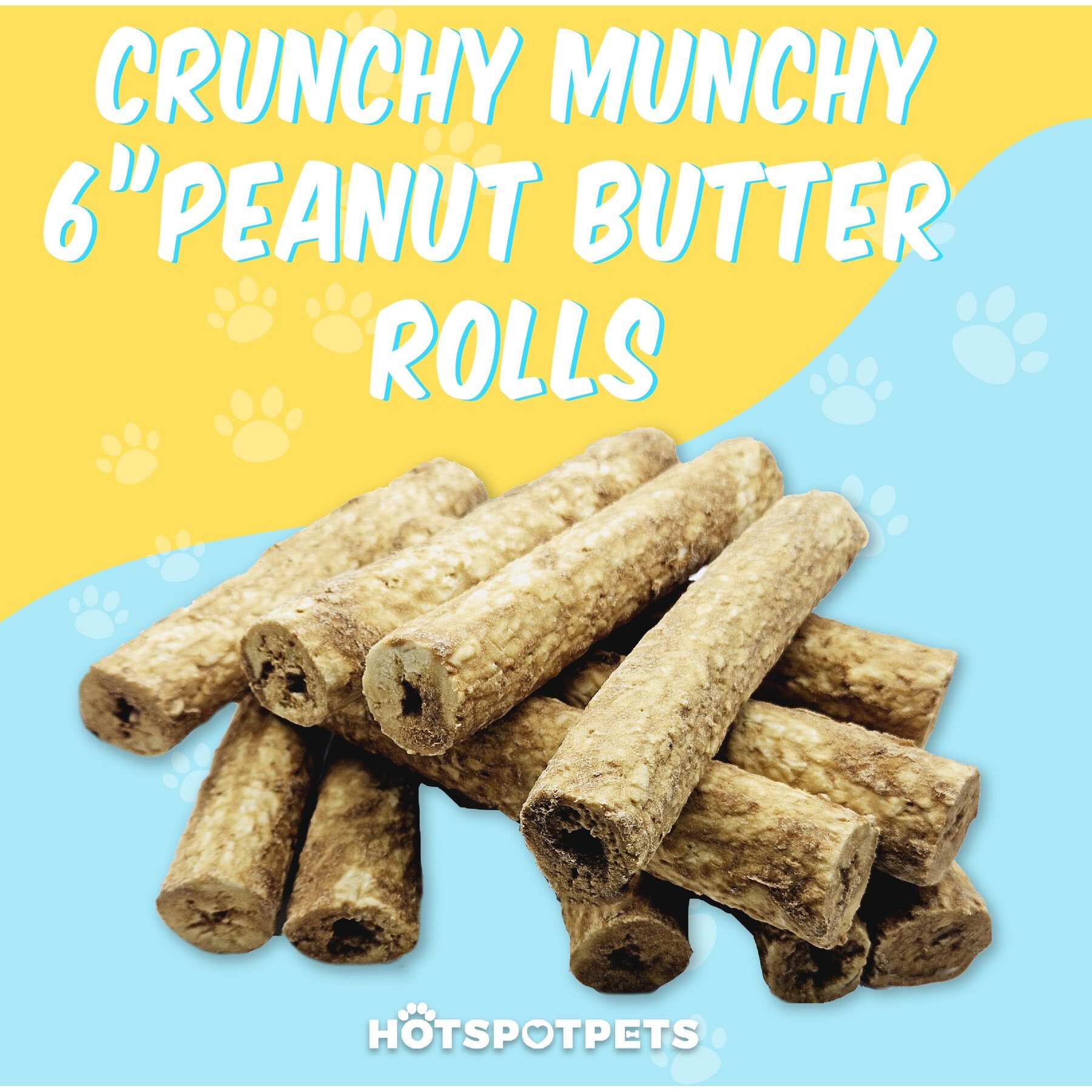HOTSPOT PETS 6-in Peanut Butter Crunchy Munchy Rolls Dog Treats
