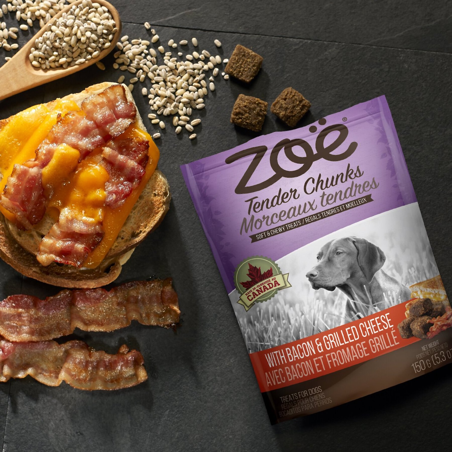 Zoe Tender Chunks Cheese & Bacon Grain-Free Dog Treats