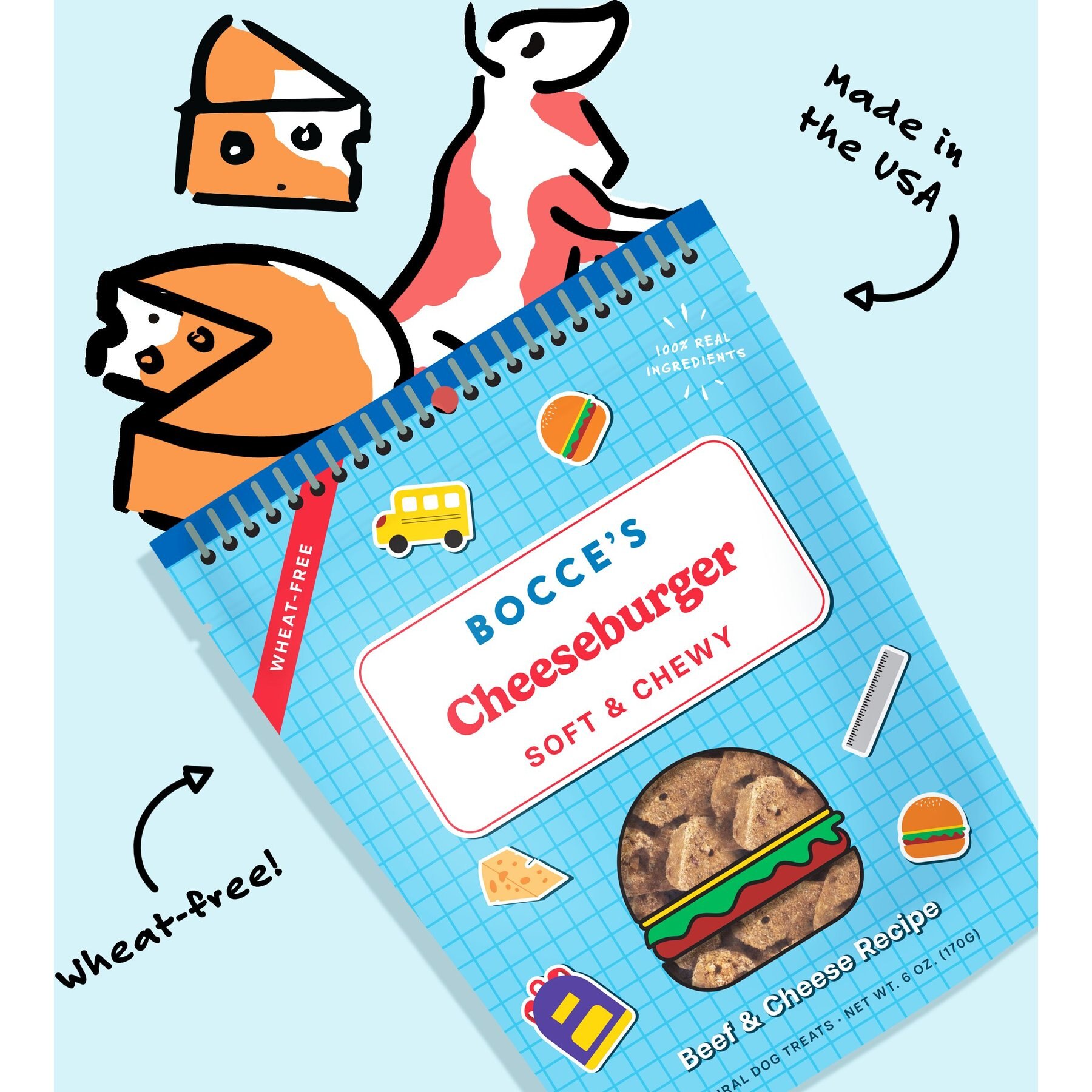 Bocce's Bakery Cheeseburger Beef Flavor Soft & Chewy Dog Treats, 6-oz bag