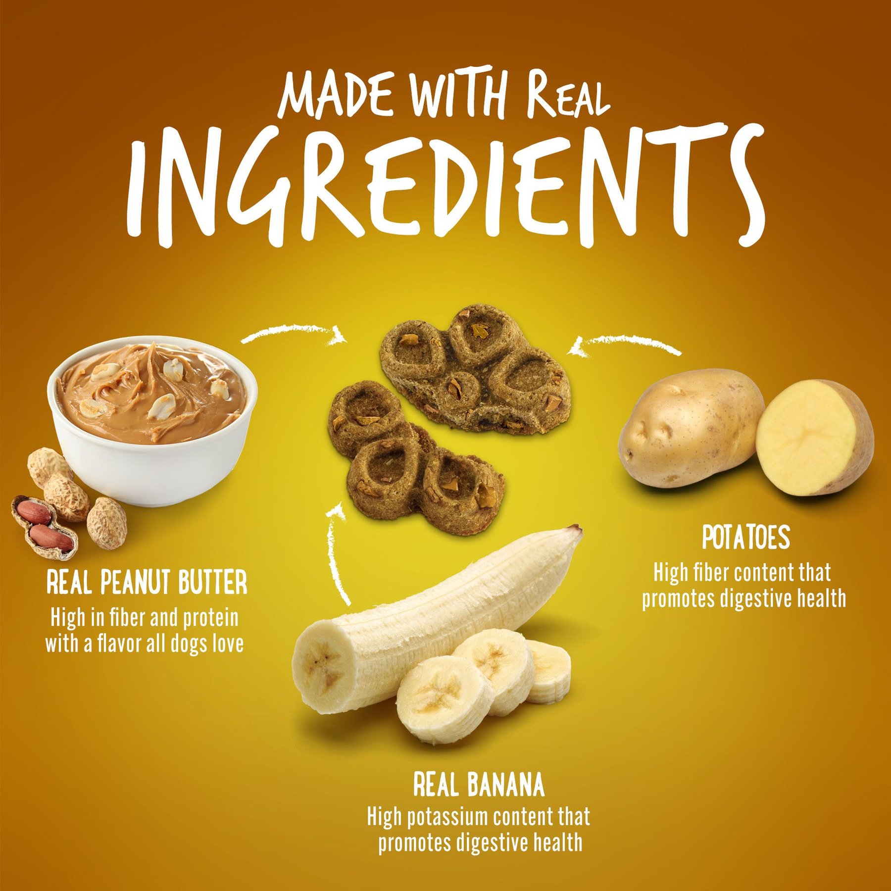 Fruitables Biggies with Real Peanut Butter & Banana Dog Treats, 16-oz bag
