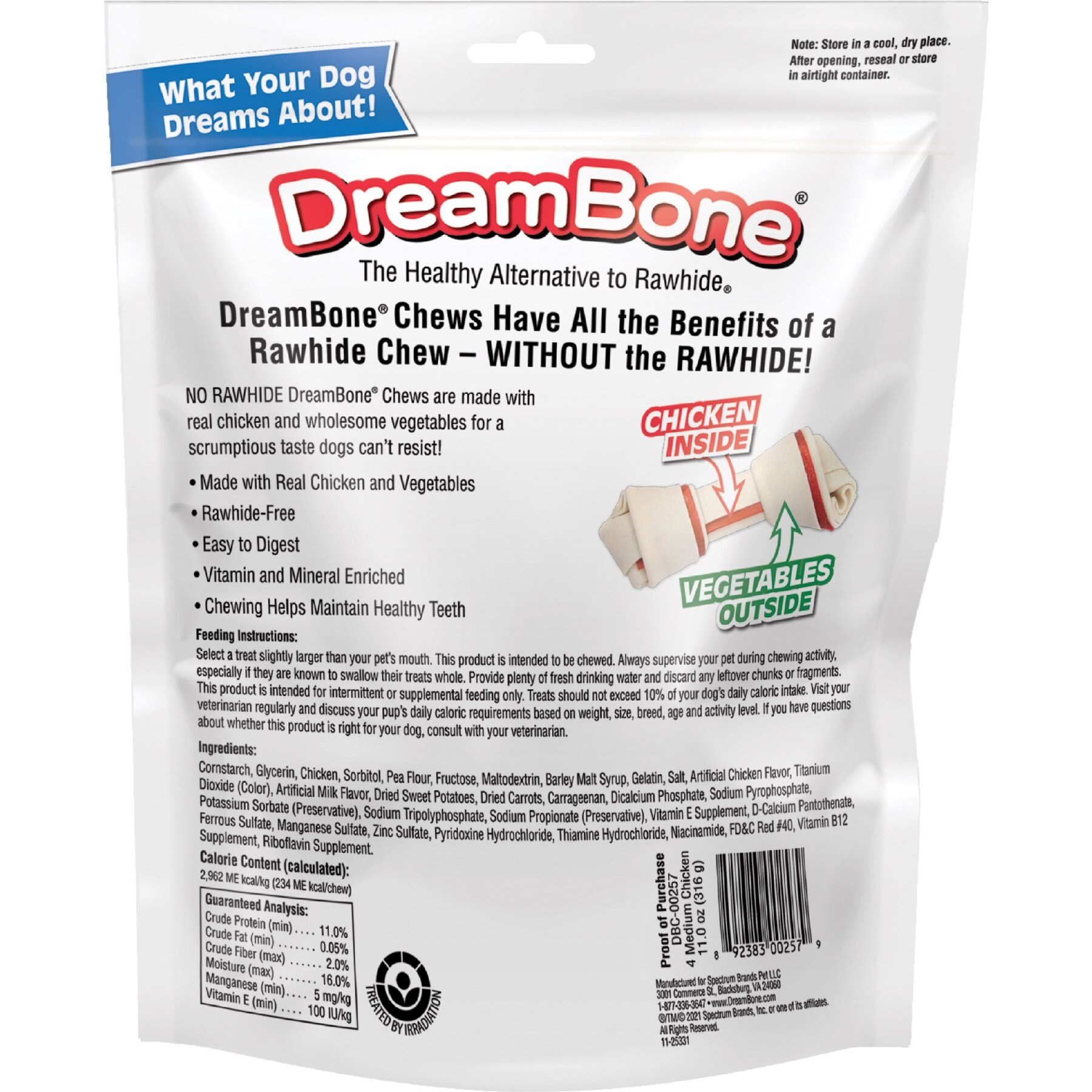 DreamBone Medium Chicken Chew Bones Dog Treats