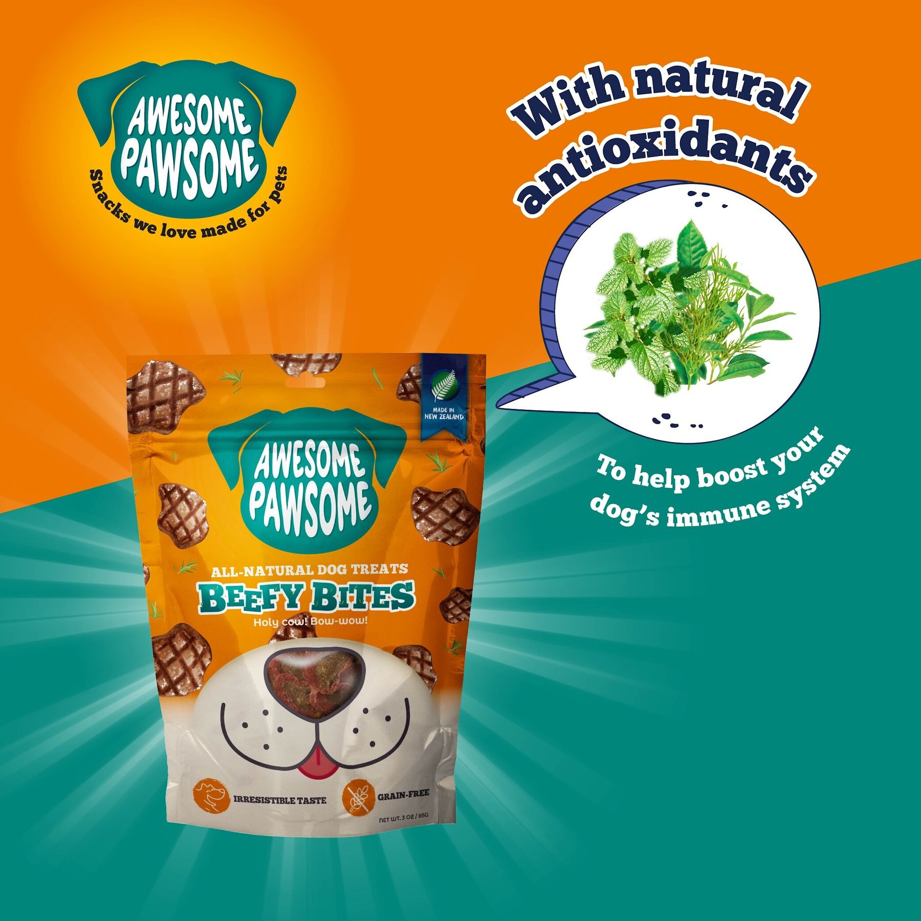 Awesome Pawsome Beefy Bites Dog Treats, 3-oz bag