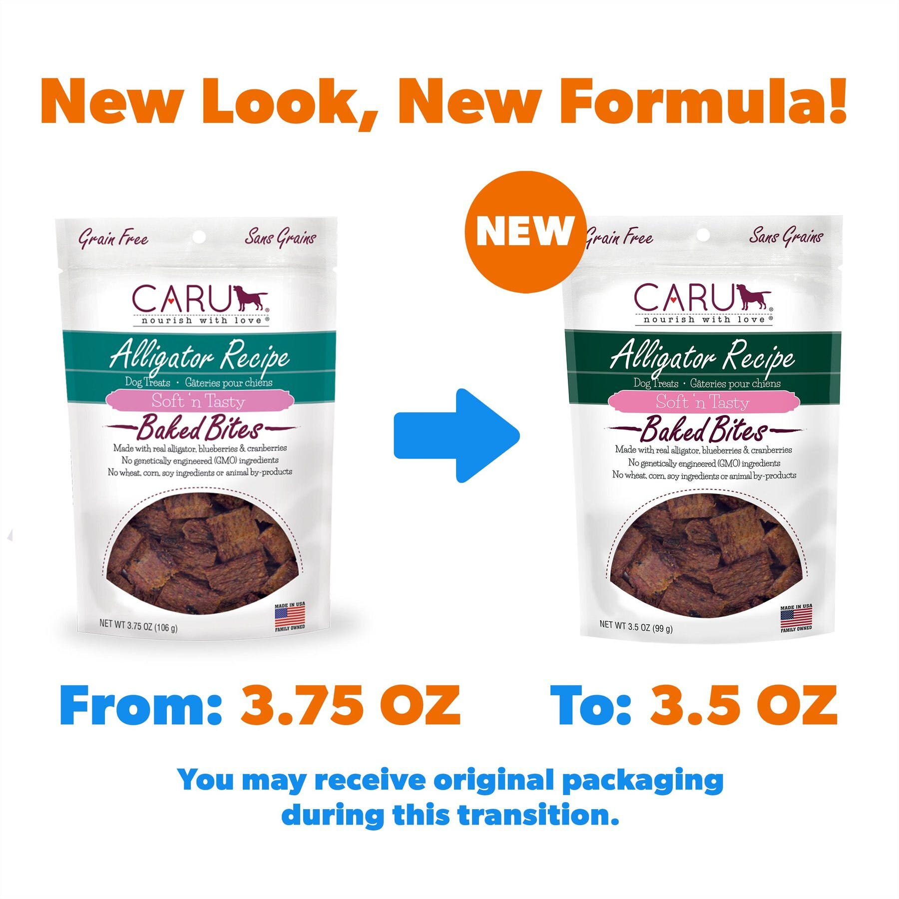 Caru Soft 'n Tasty Baked Bites Alligator Recipe Grain-Free Dog Treats