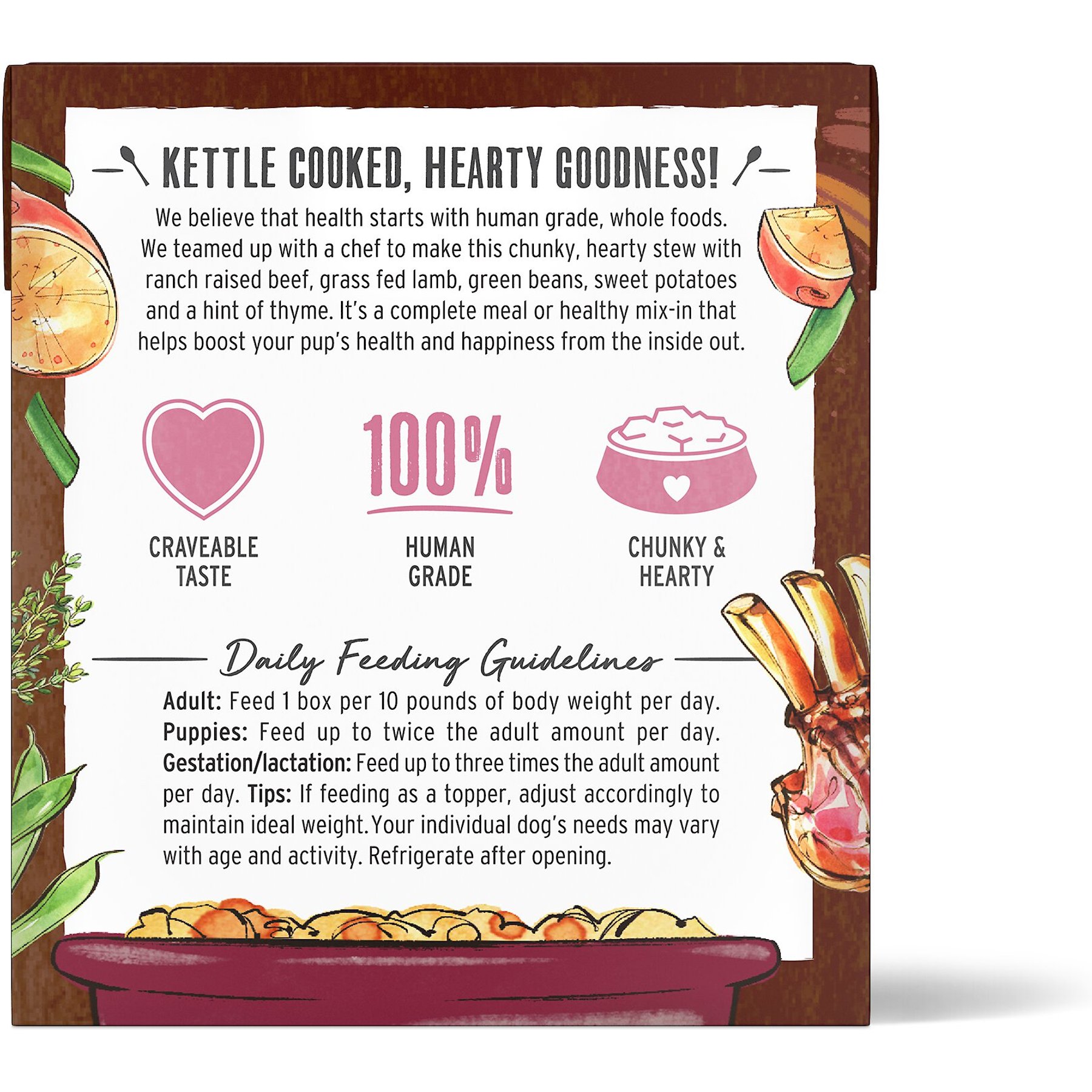 'The Honest Kitchen One Pot Stew Braised Beef & Lamb Stew with Green Beans & Sweet Potatoes Wet Dog Food, 10.5-oz bag, case of 6