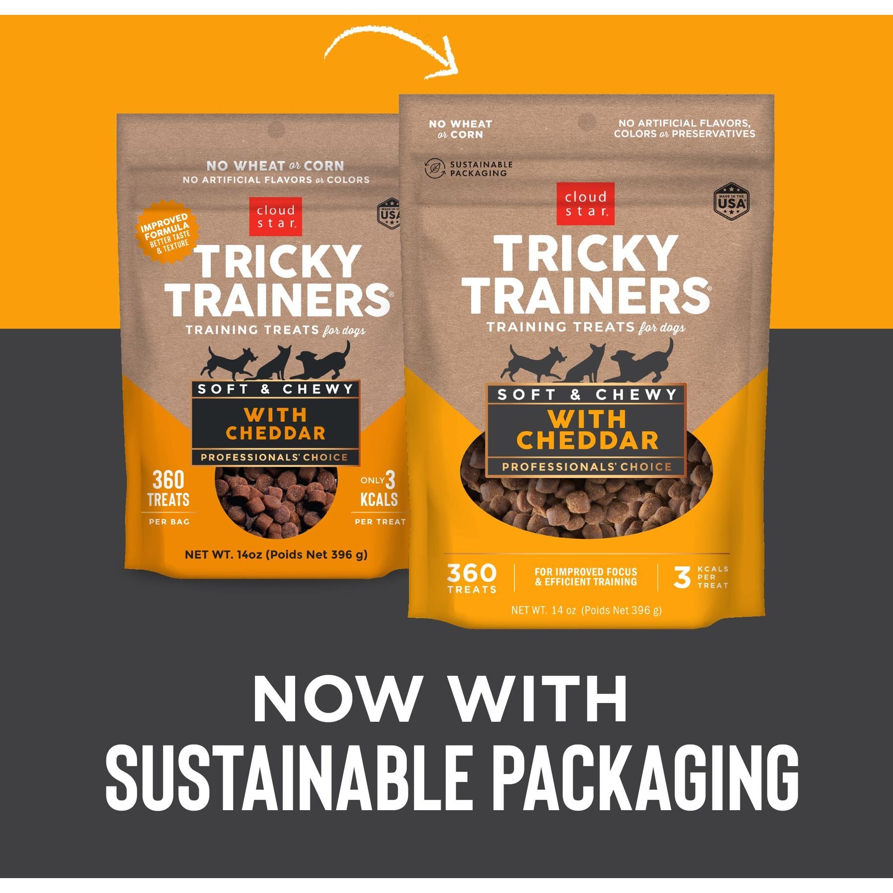 Cloud Star Chewy Tricky Trainers Cheddar Flavor Dog Treats