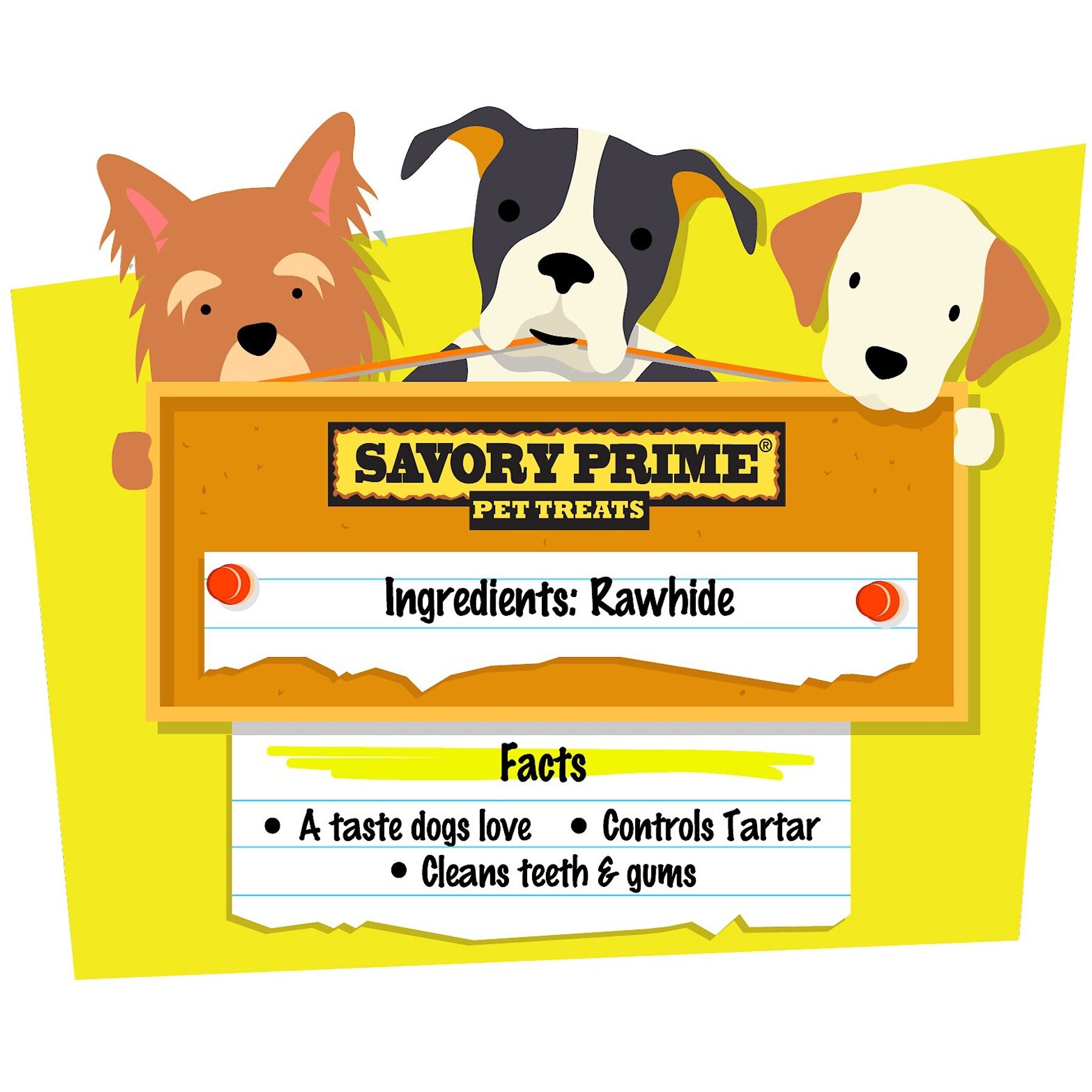 Savory Prime Beef Flavored Rawhide Twists Dog Treats, 5-in