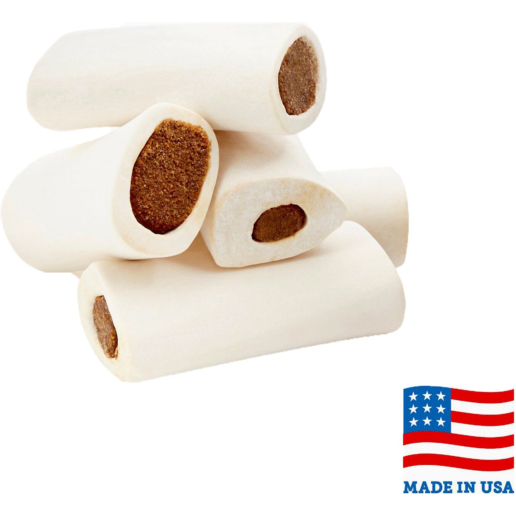 Bones & Chews Made in USA Cheese & Bacon Flavored Filled Bone Dog Treats