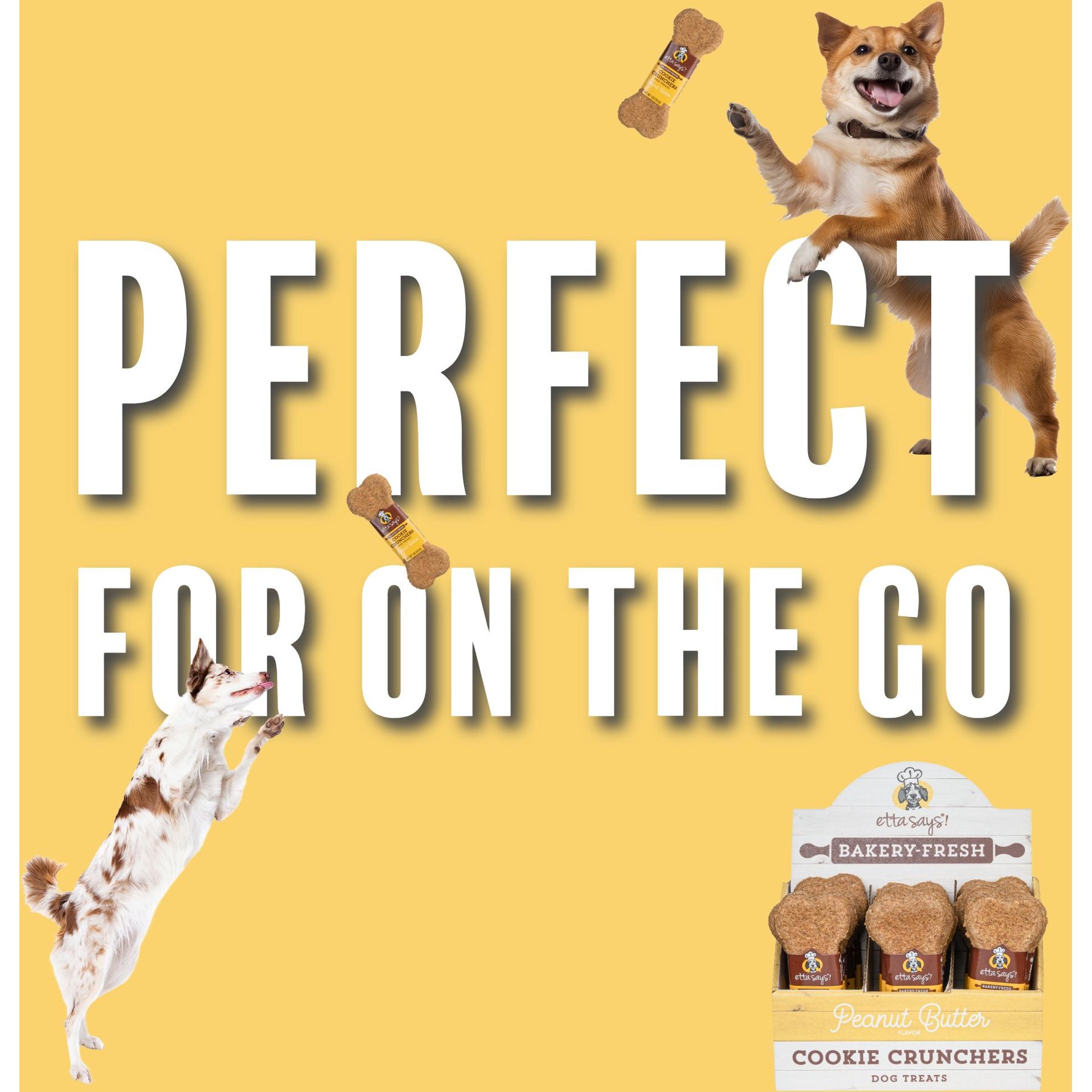 Etta Says! Peanut Butter Cookie Crunchers Dog Treats, 24 count