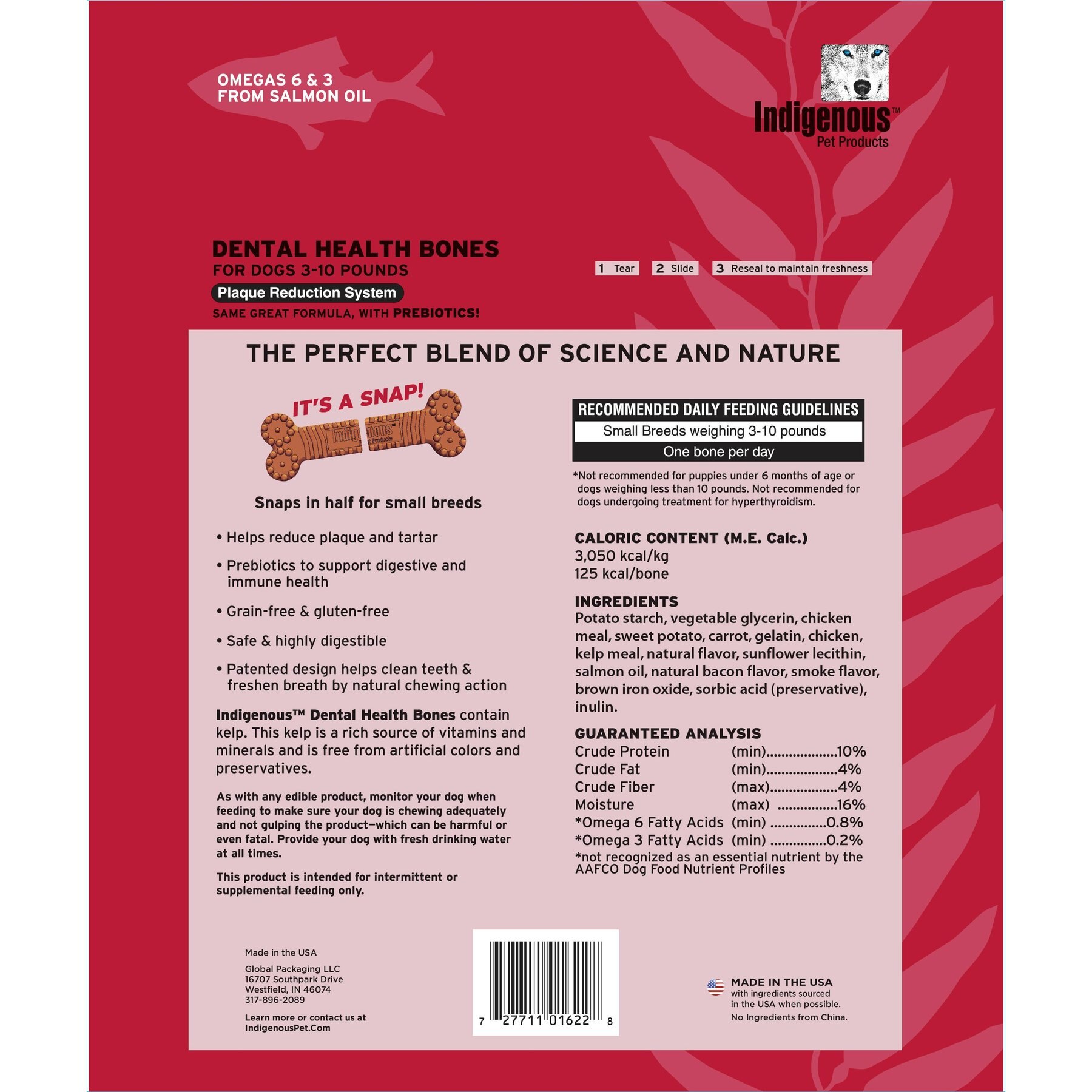 Indigenous Pet Products Smoked Bacon Flavored Grain-Free Mini Dental Dog Treats