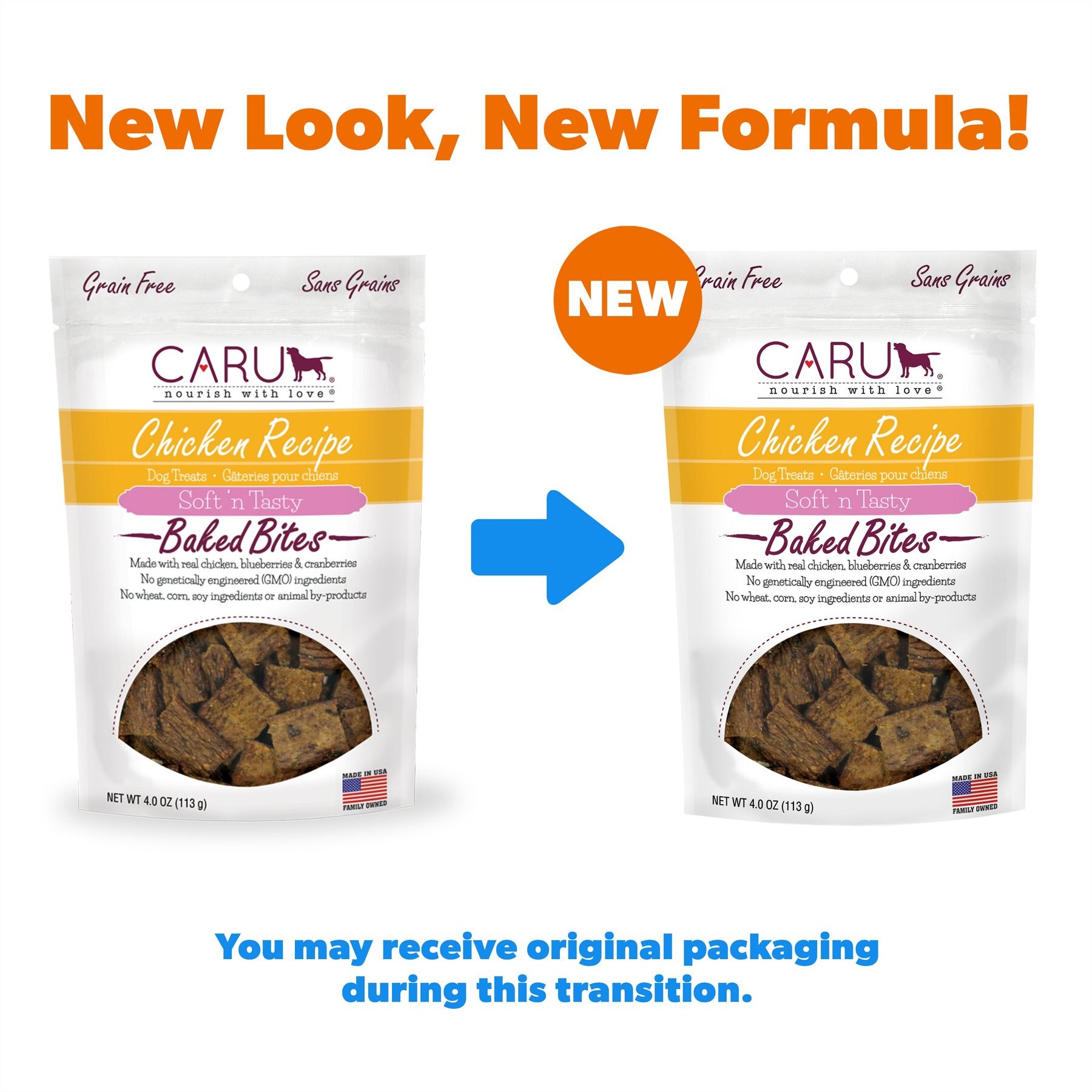 Caru Soft 'n Tasty Baked Bites Chicken Recipe Grain-Free Dog Treats