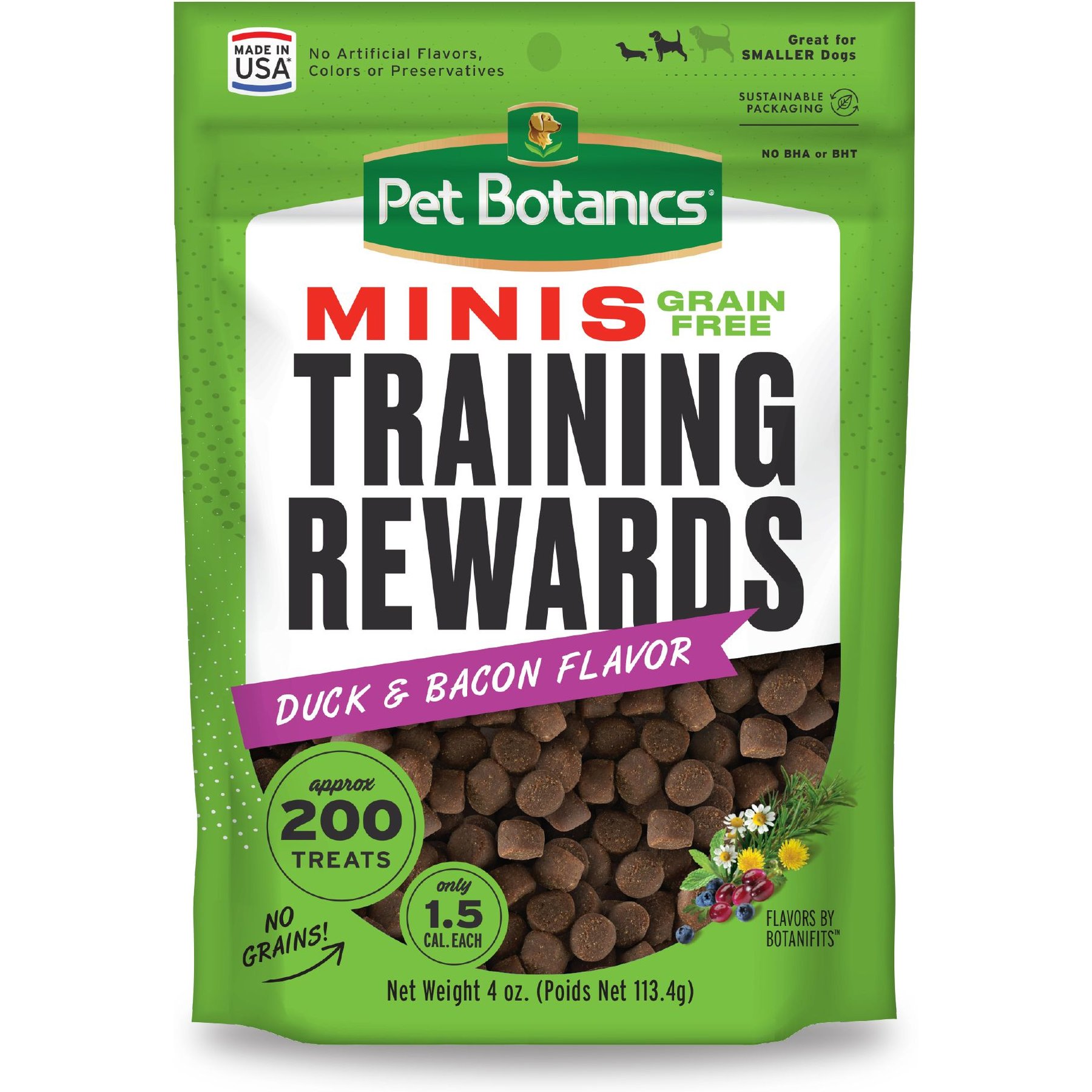 Pet Botanics Mini Training Reward Duck & Bacon Flavor Grain-Free Dog Treats