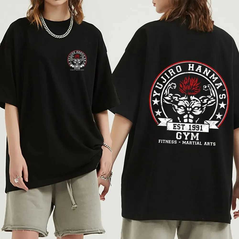 Men's T-Shirts Japanese Anime Baki Hanma The Grappler Graphic Print T- Shirt Men Oversized T Shirt Fashion Crew Neck Women Short Slve T-shirt Y24