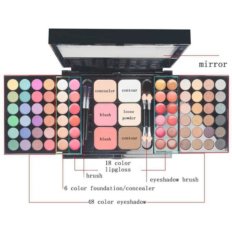 40/74/78 Colors Pearlescent fine Glitter Eyeshadow Palette Matte Waterproof Long Lasting Pressed Powder Cosmetics Women MakeUpXJ250520