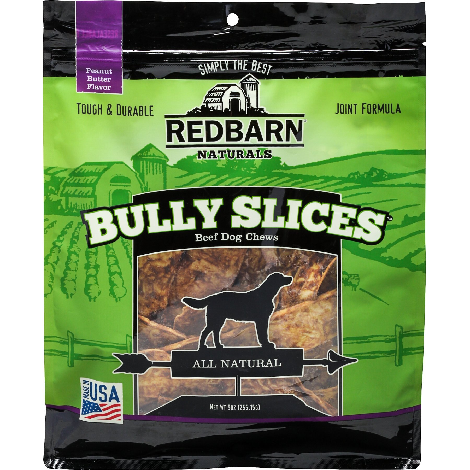Redbarn Naturals Bully Slices Peanut Butter Flavor Beef Dog Treats