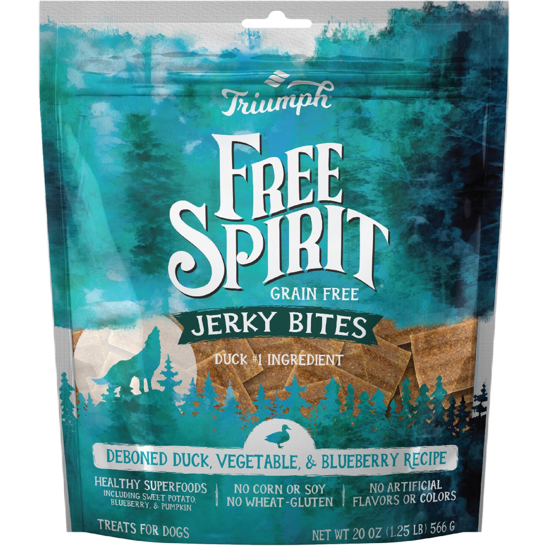 Triumph Jerky Bites Deboned Duck, Vegetable & Blueberry Grain-Free Dog Treats