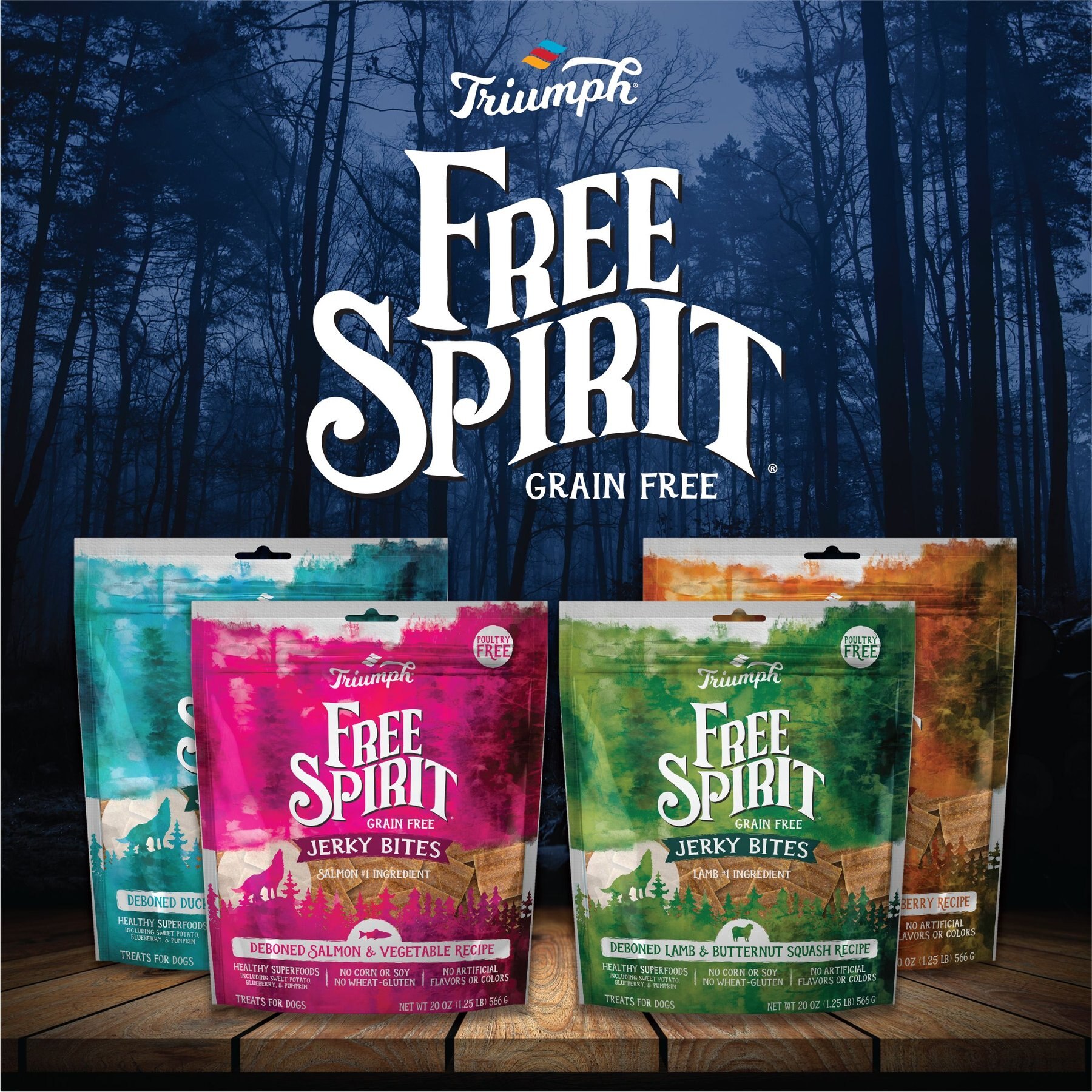 Triumph Free Spirit Jerky Bites Deboned Salmon & Vegetable Dog Treats