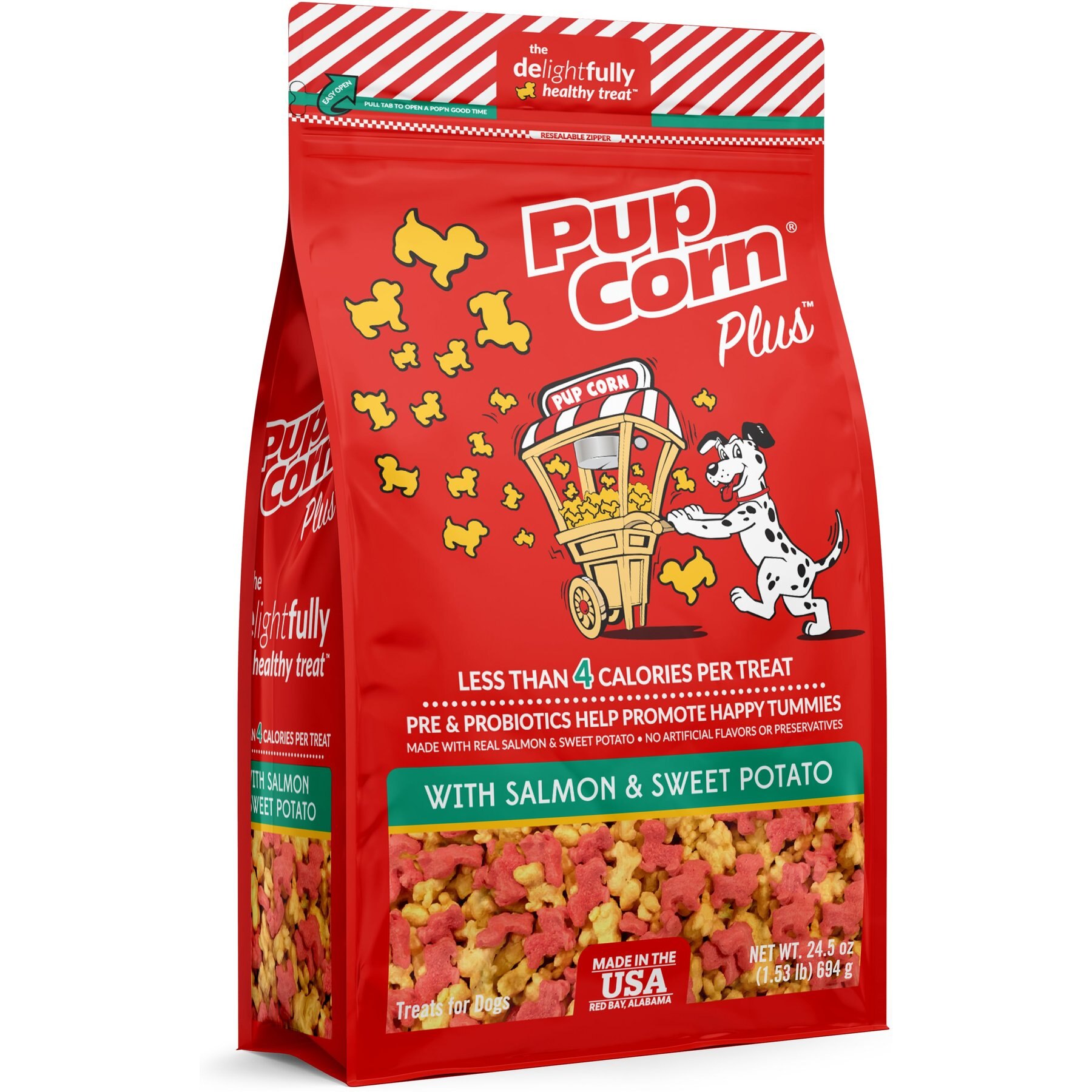 PupCorn Plus Salmon & Sweet Potato Dog Treats, 24.5-oz bag