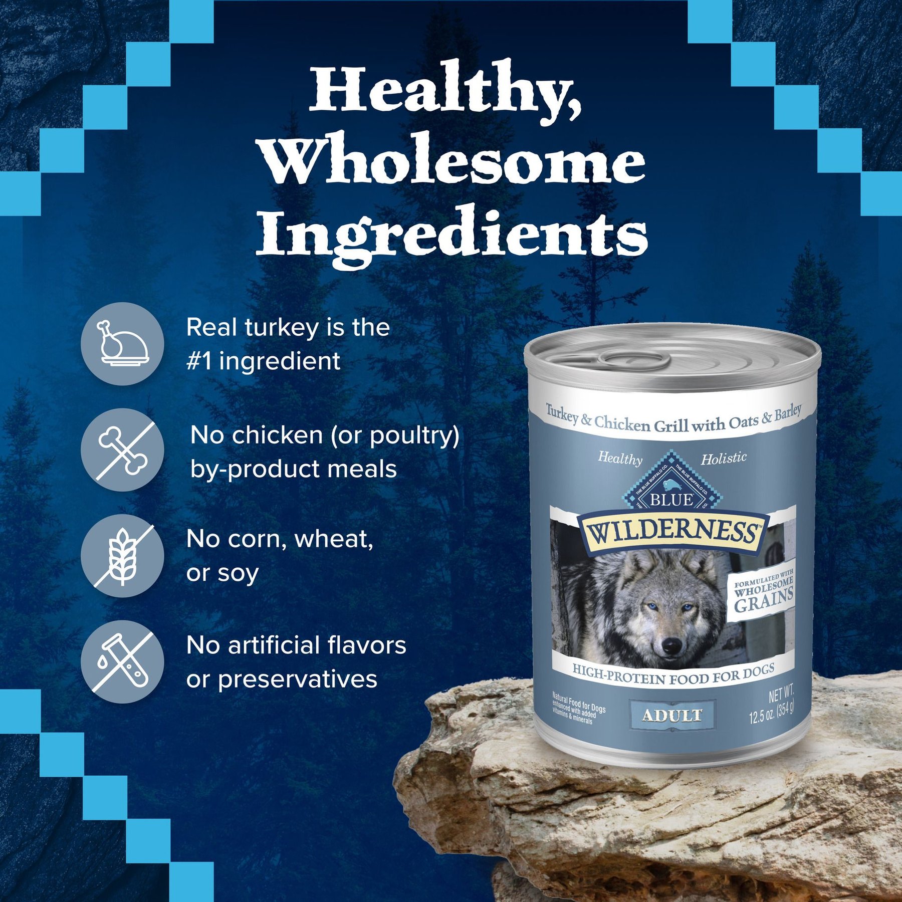 Blue Buffalo Wilderness Turkey & Chicken Grill with Oats & Barley Adult Wet Dog Food