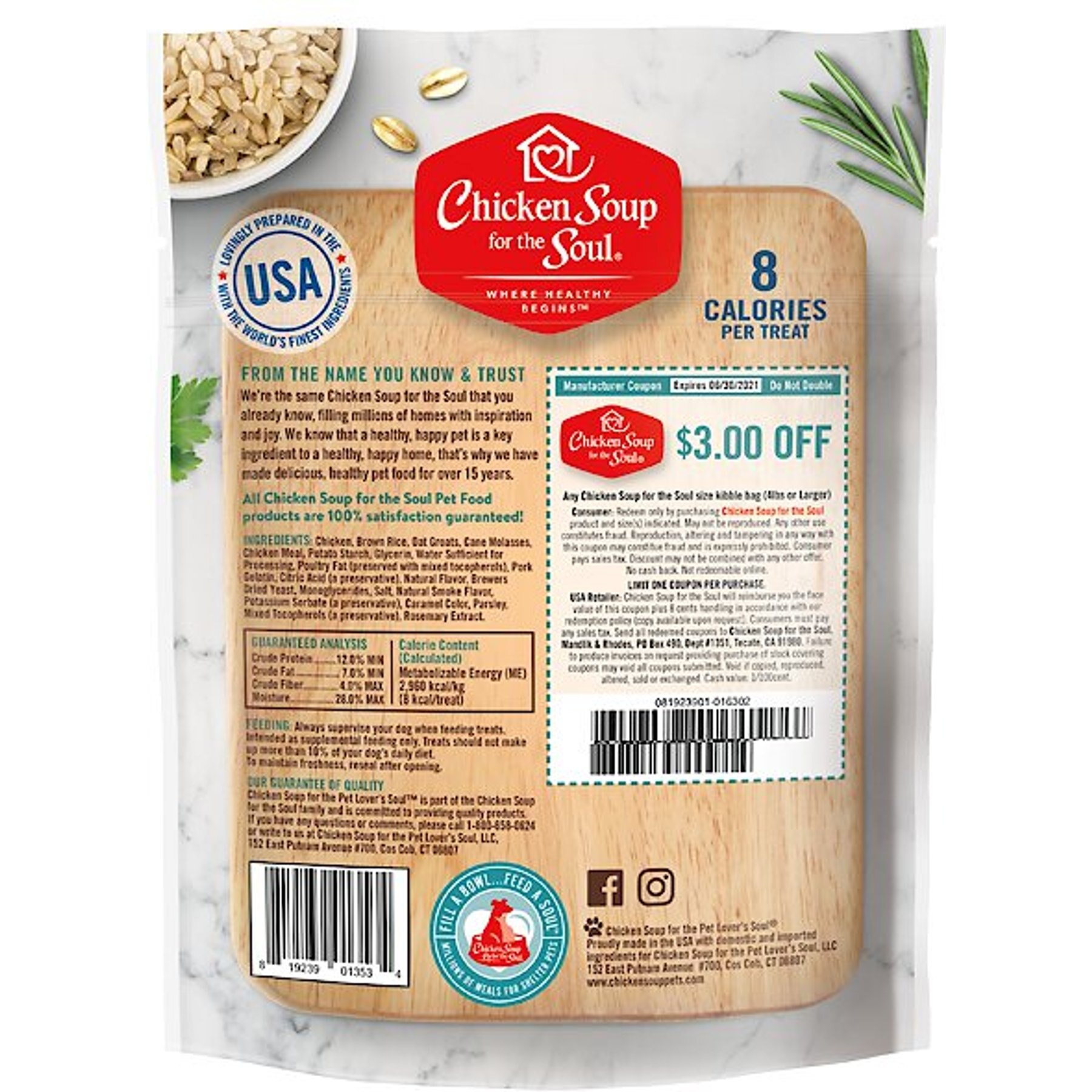 Chicken Soup for the Soul Savory Snacks Chicken Dog Treats, 6-oz bag