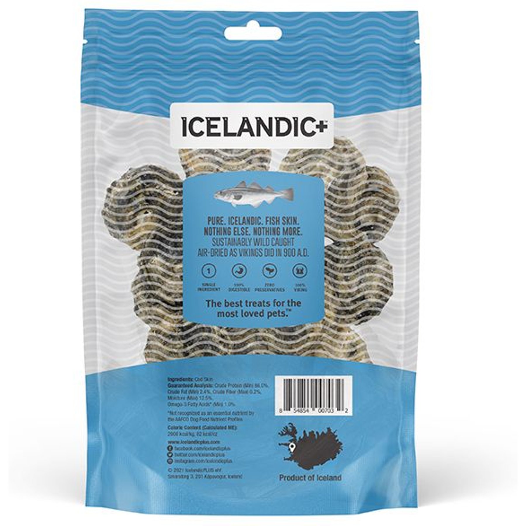 Icelandic+ Cod Skin Rolls Fish Dog Treat, 3.0-oz bag